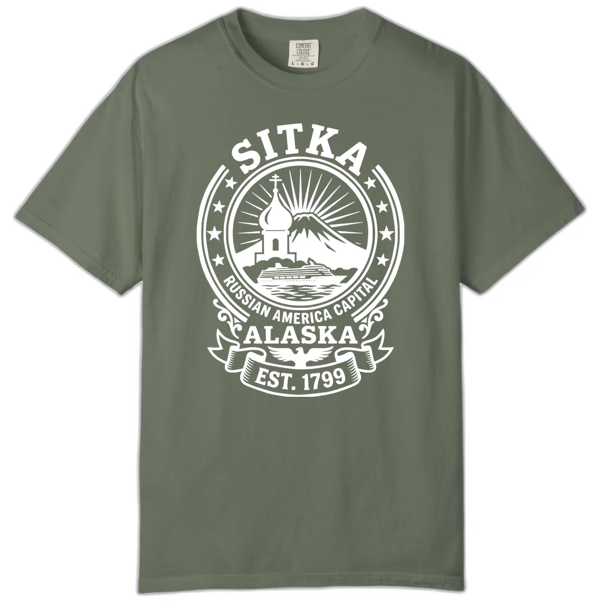 Sitka Russian America Capital Badge Comfort Color in Moss