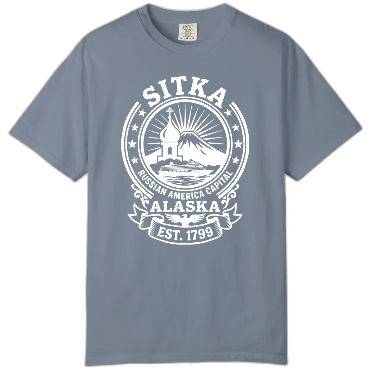 Sitka Russian America Capital Badge Comfort Color in Blue Jean