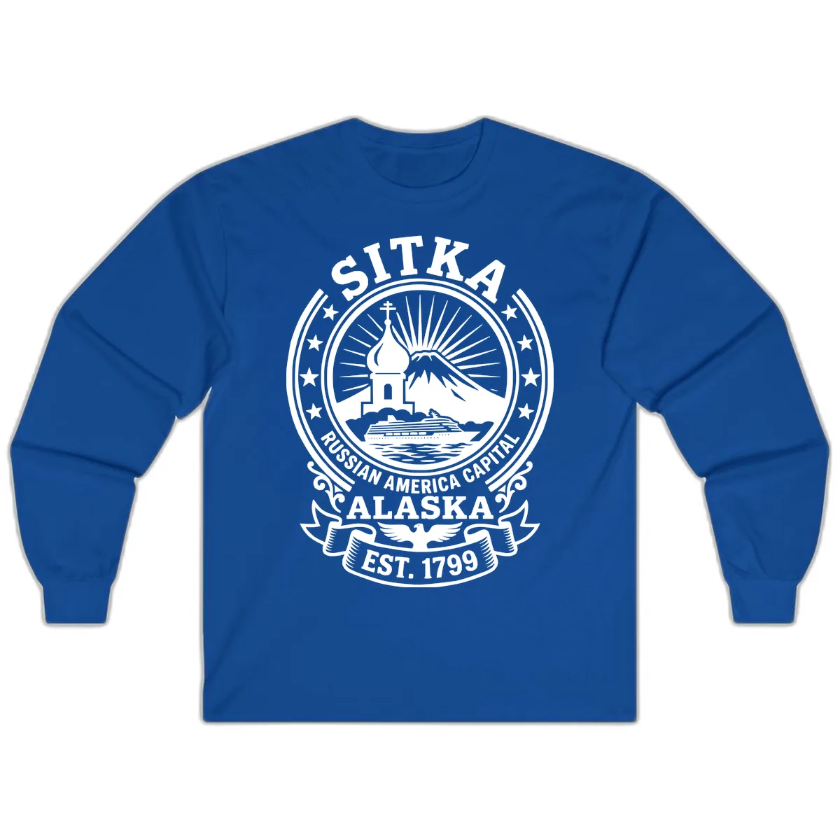 Sitka Russian America Capital Badge Long Sleeve in Royal