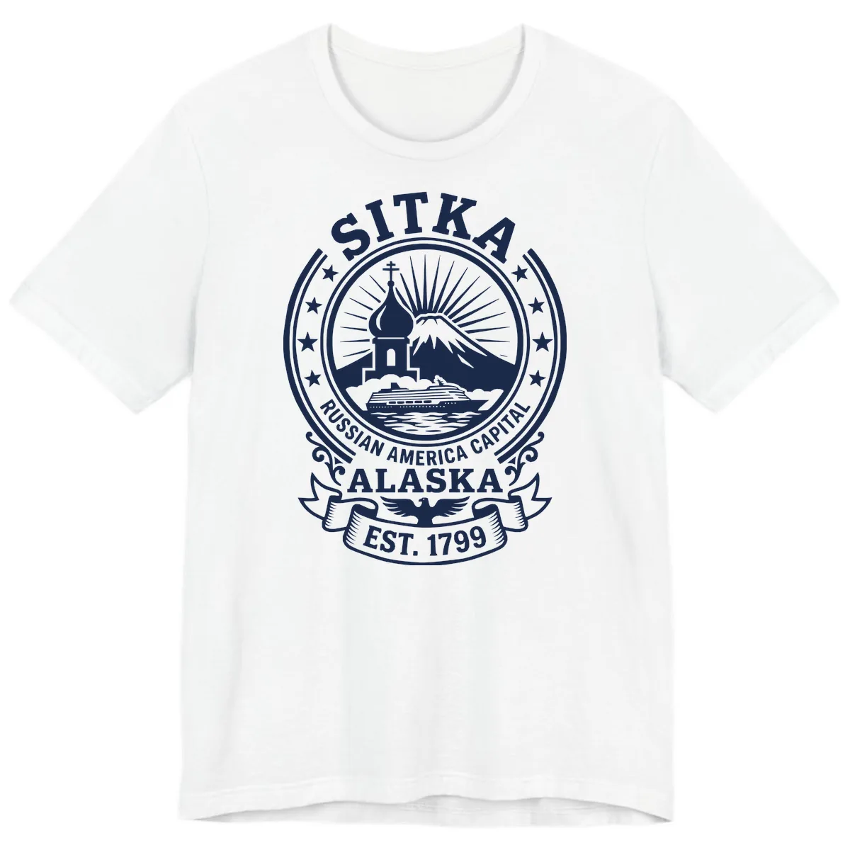 Sitka Russian America Capital Badge Premium T-Shirt in White
