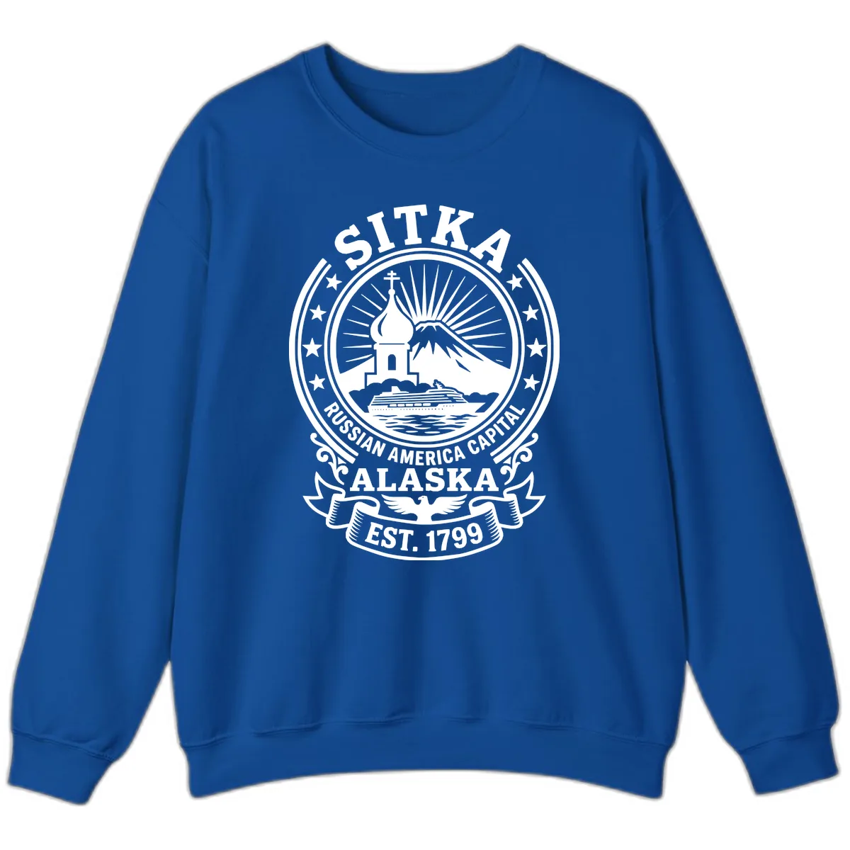 Sitka Russian America Capital Badge Sweatshirt in Royal