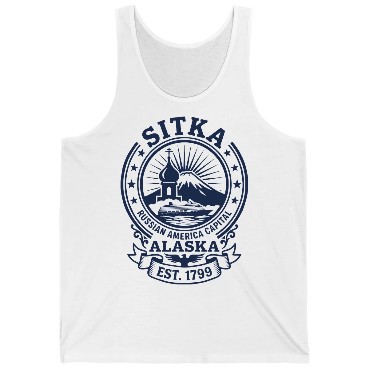 Sitka Russian America Capital Badge Tank in White