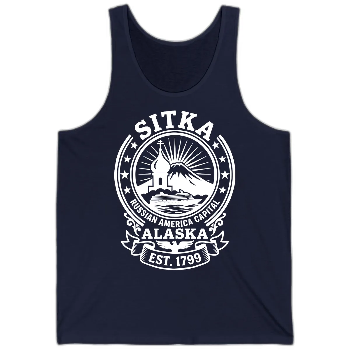 Sitka Russian America Capital Badge Tank in Navy