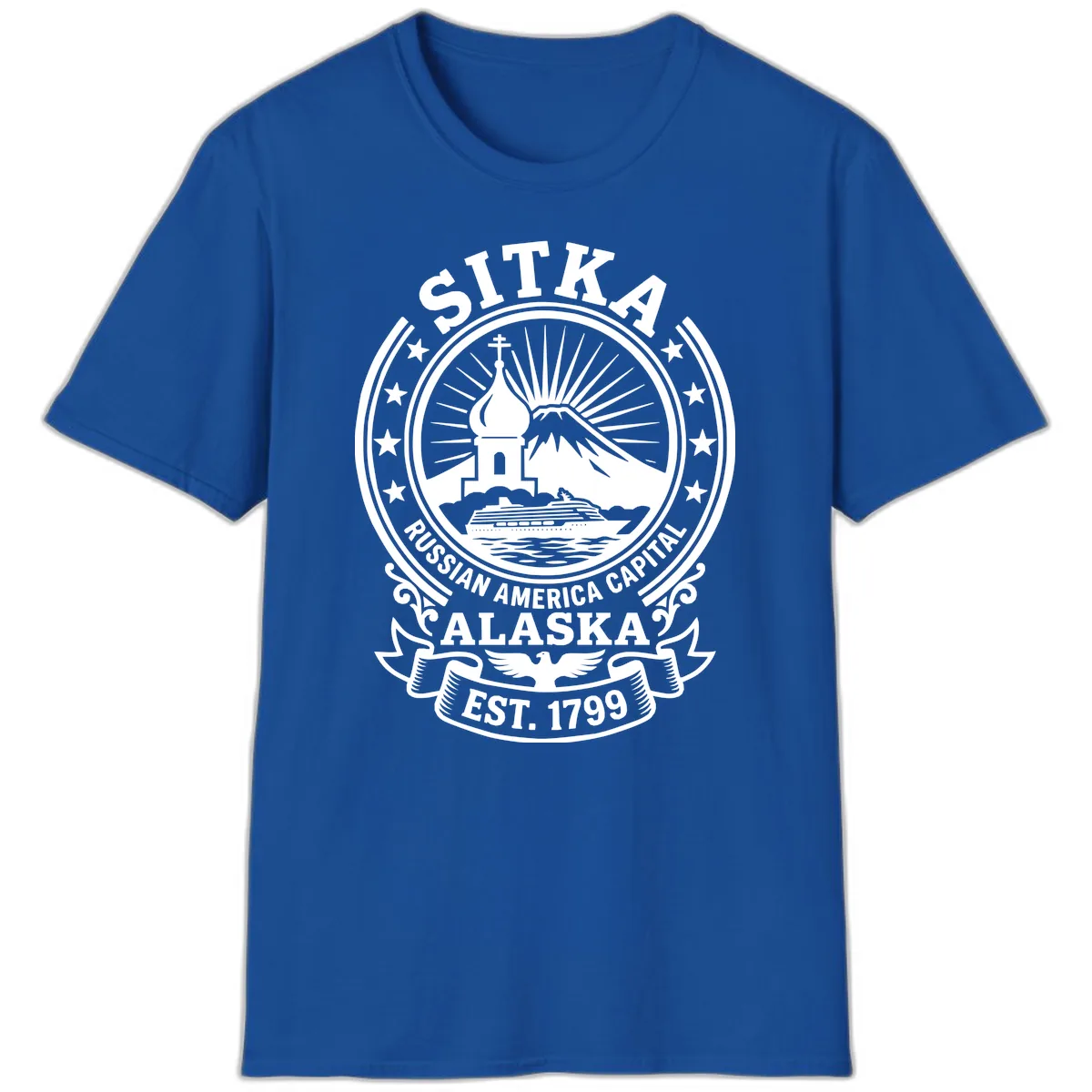 Sitka Russian America Capital Badge T-Shirt in Royal