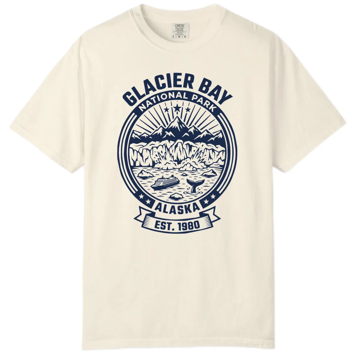 Glacier Bay National Park Badge Comfort Color in Ivory