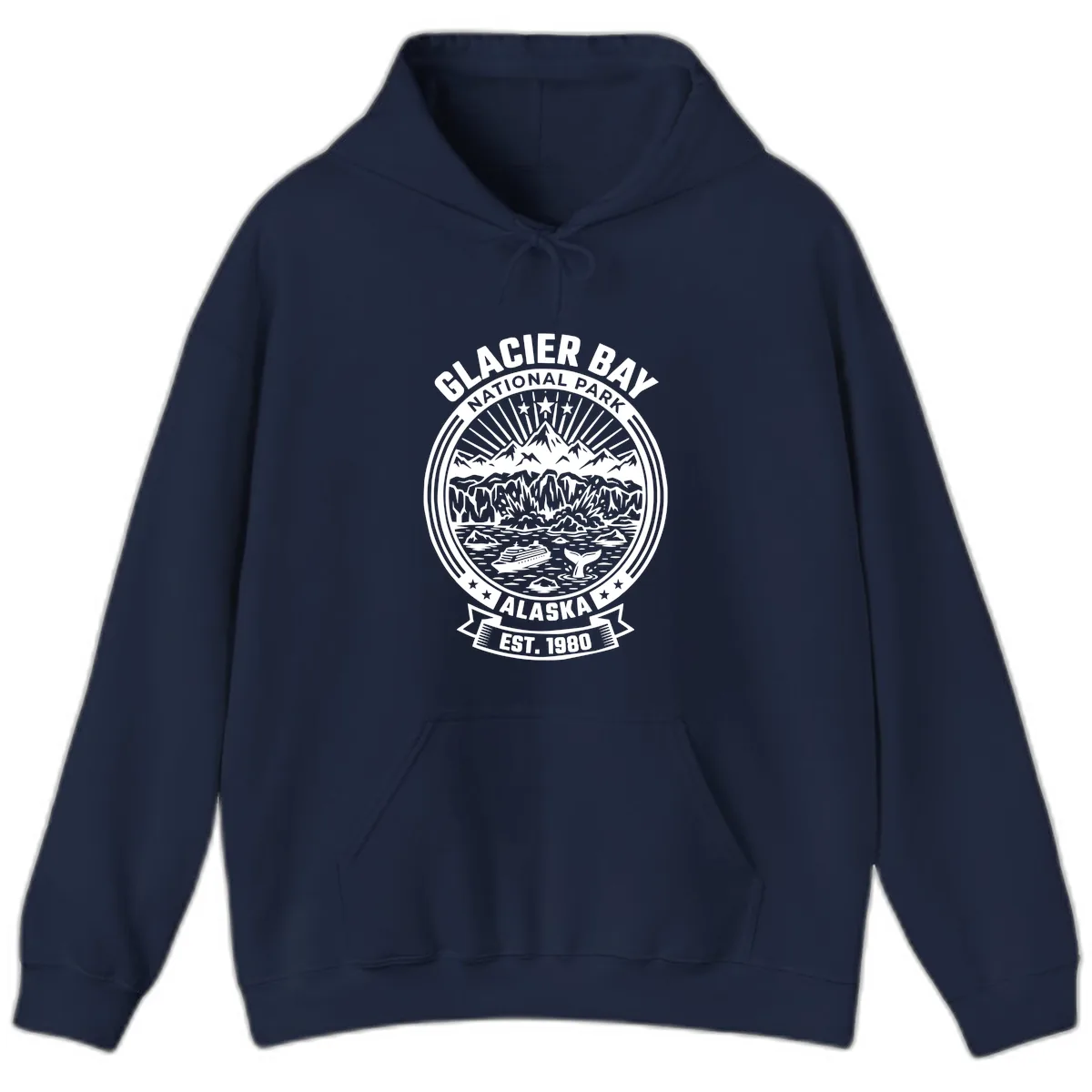 Glacier Bay National Park Badge Hoodie in Navy