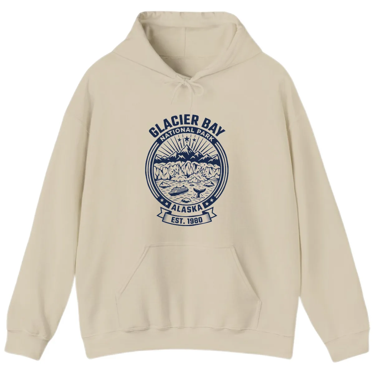 Glacier Bay National Park Badge Hoodie in Sand