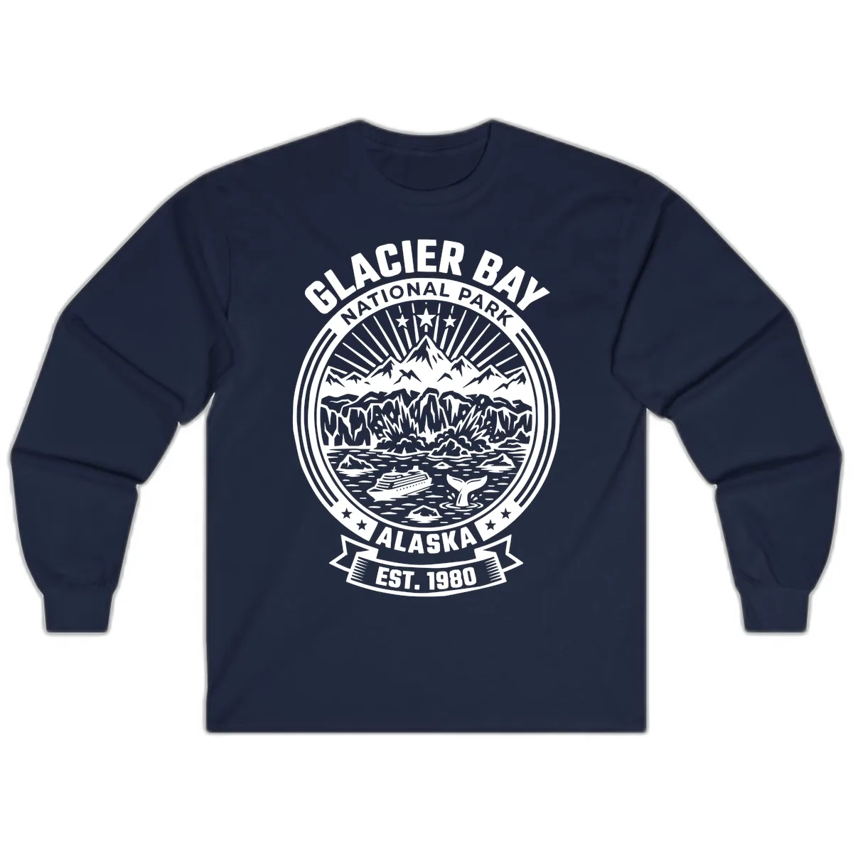 Glacier Bay National Park Badge Long Sleeve in Navy