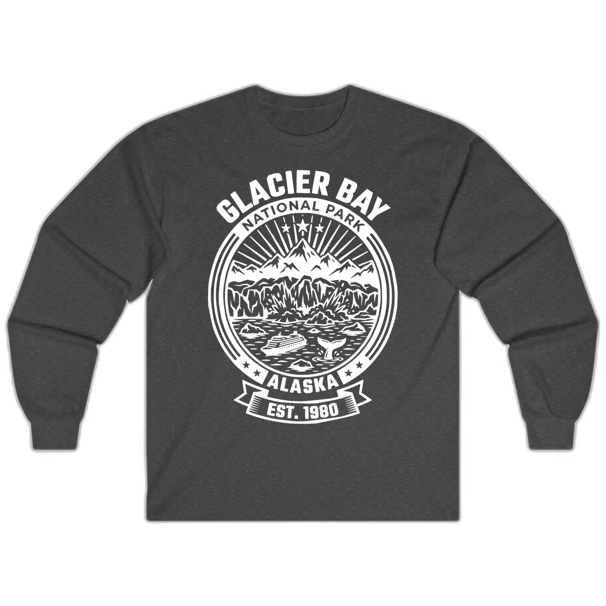 Glacier Bay National Park Badge Long Sleeve in Dark Heather