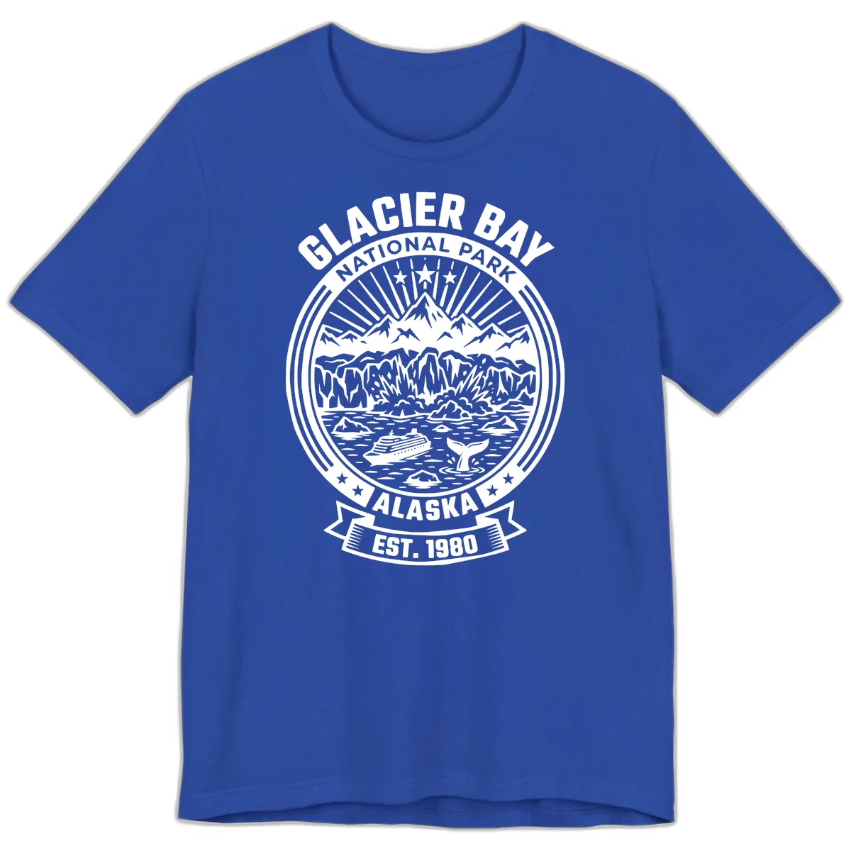 Glacier Bay National Park Badge Premium T-Shirt in True Royal