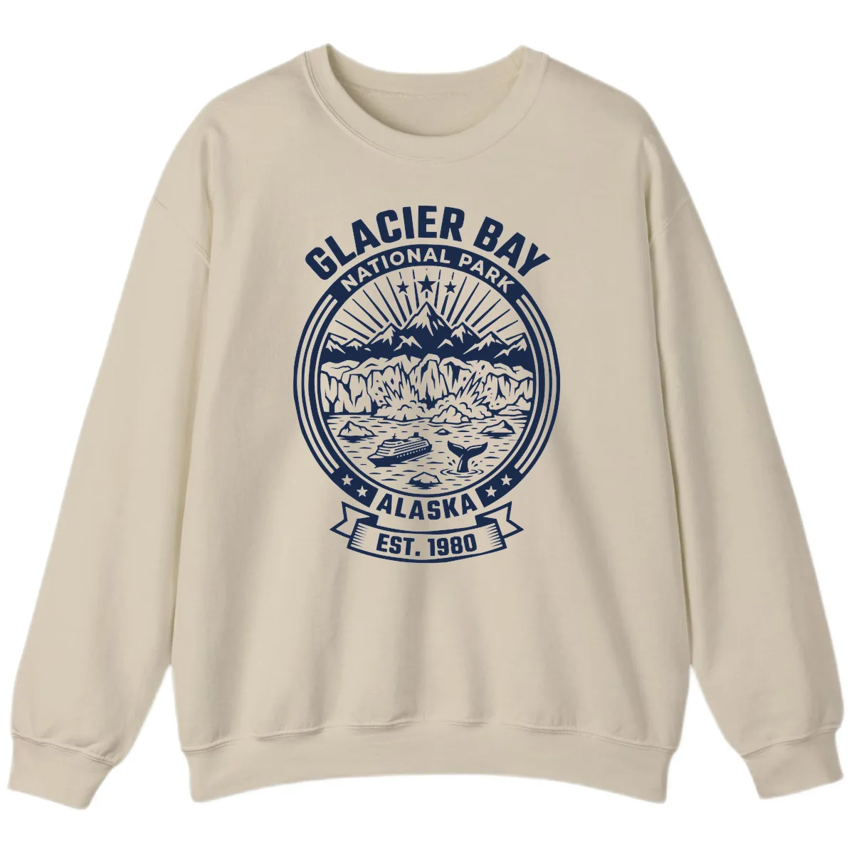 Glacier Bay National Park Badge Sweatshirt in Sand