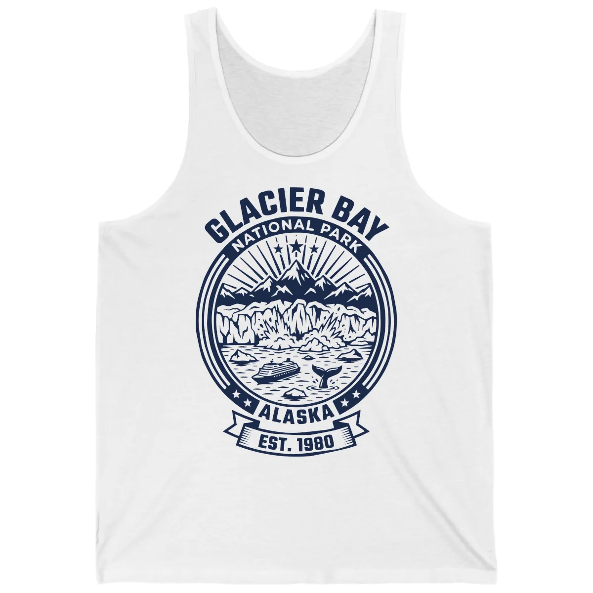 Glacier Bay National Park Badge Tank in White