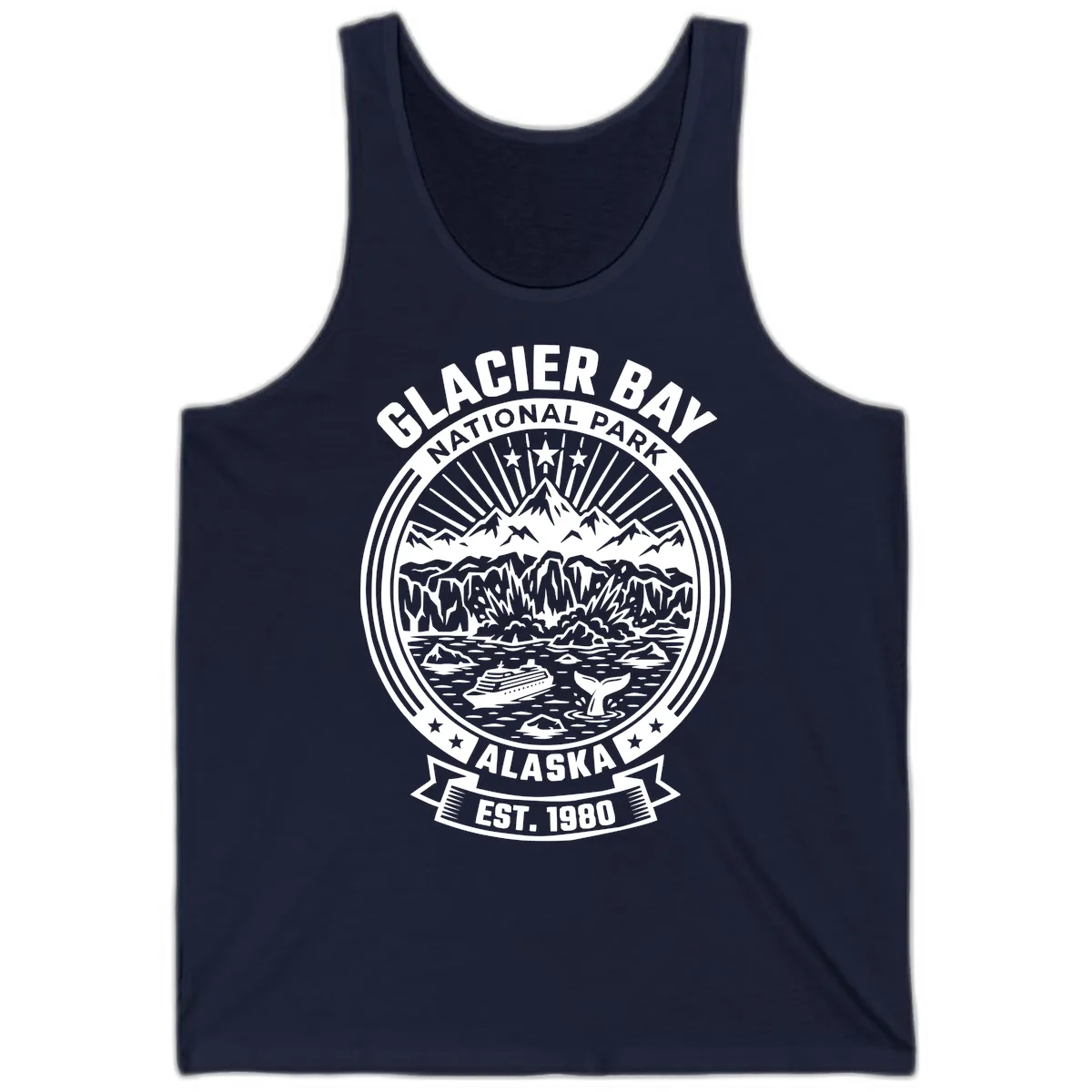 Glacier Bay National Park Badge Tank in Navy