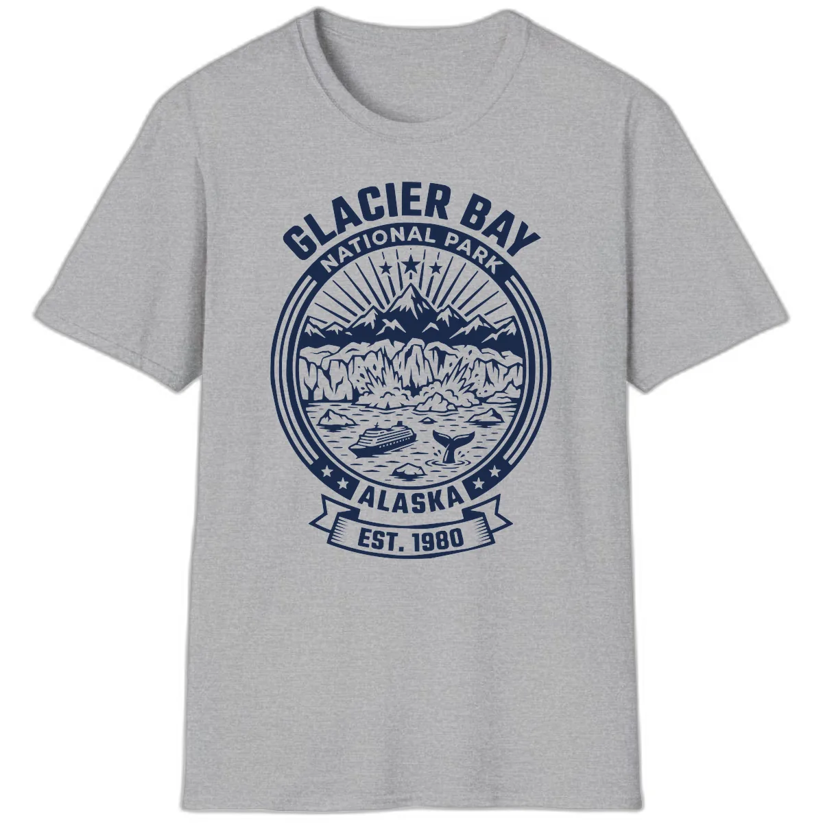 Glacier Bay National Park Badge T-Shirt in Sport Grey