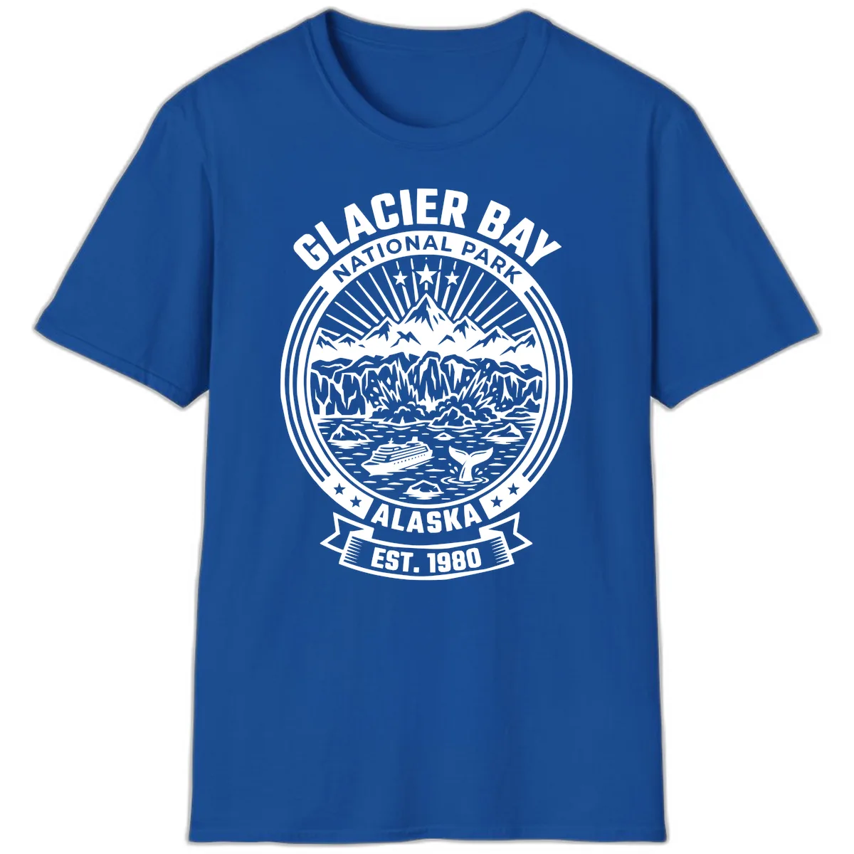 Glacier Bay National Park Badge T-Shirt in Royal