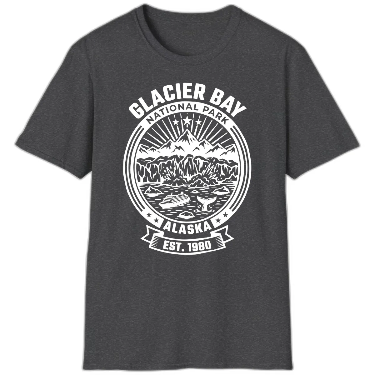 Glacier Bay National Park Badge T-Shirt in Dark Heather