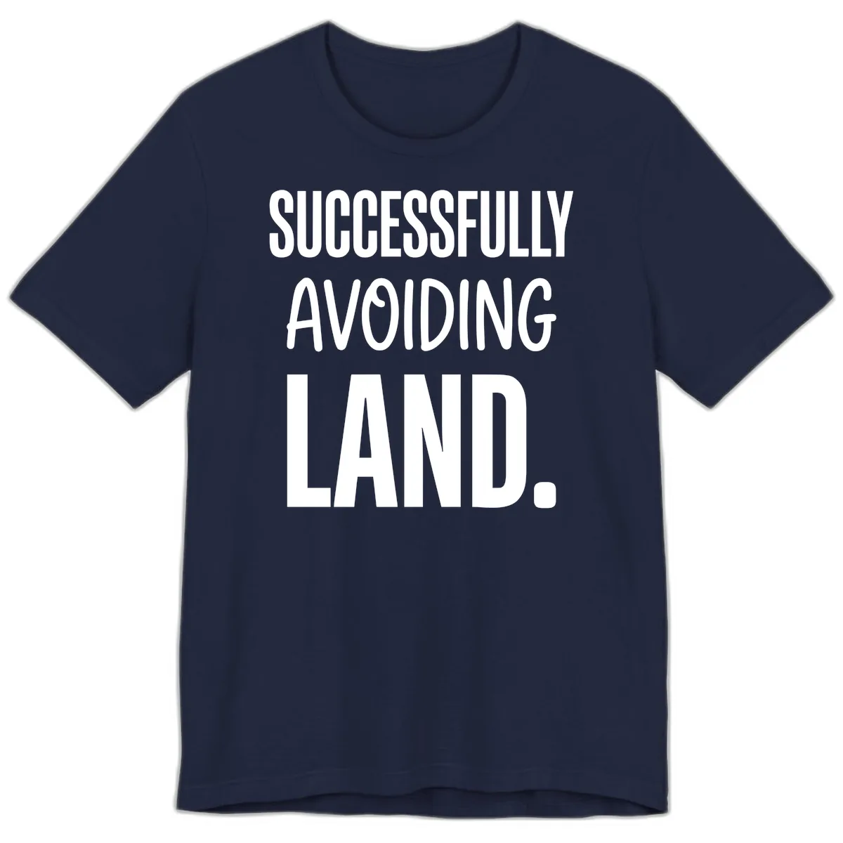 Successfully Avoiding Land Premium T-Shirt in Navy