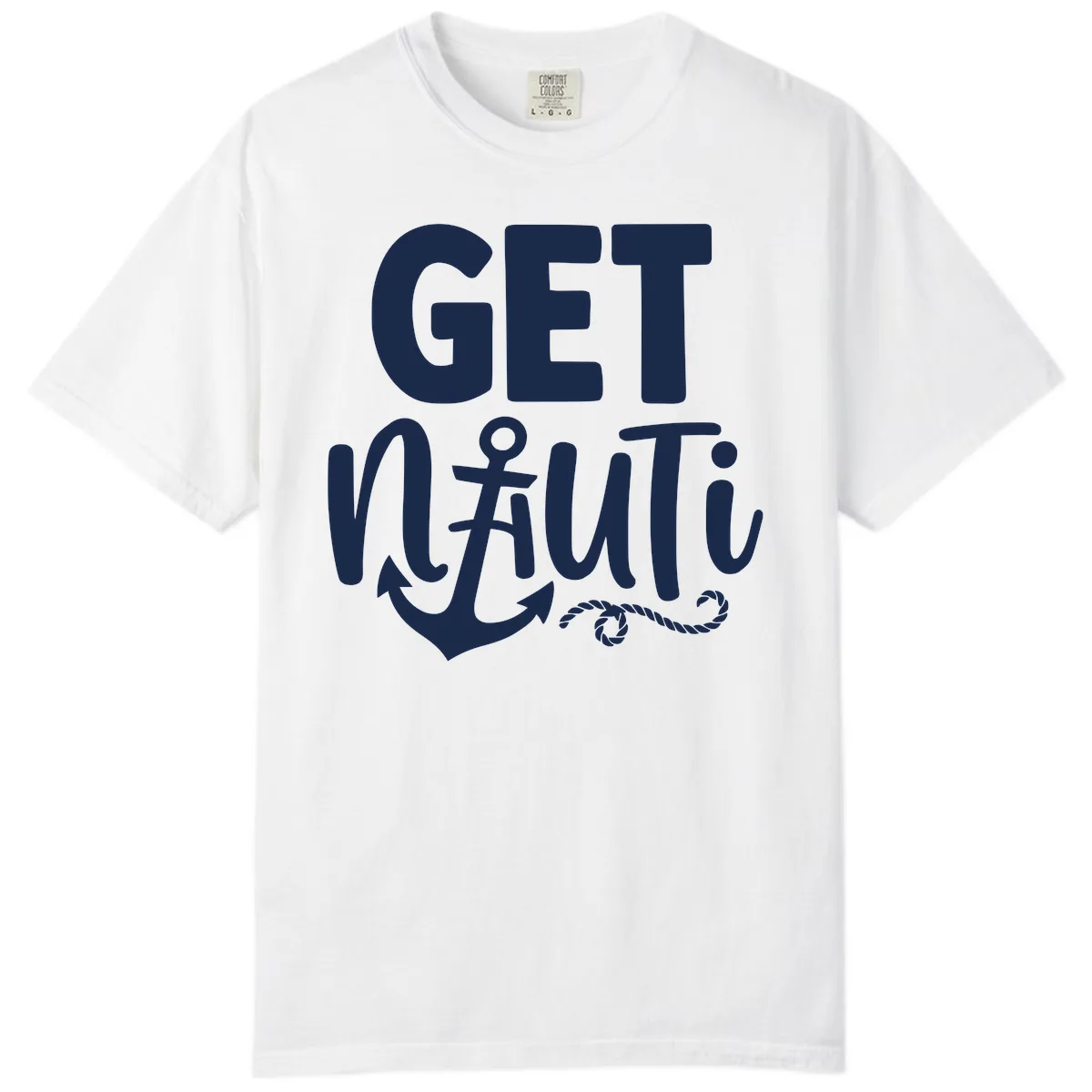 Get Nautical Anchor Cross Design Comfort Color in White
