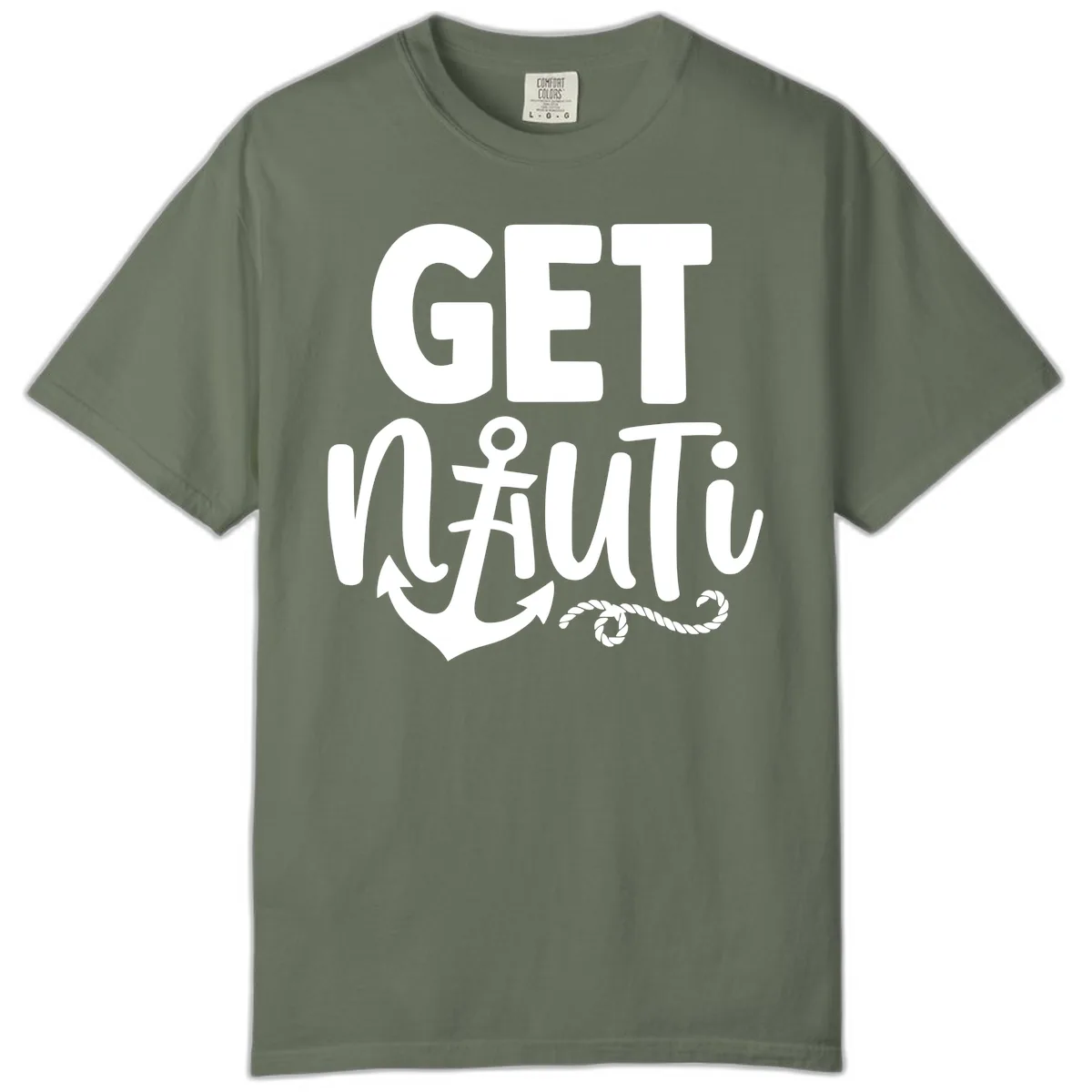 Get Nautical Anchor Cross Design Comfort Color in Moss