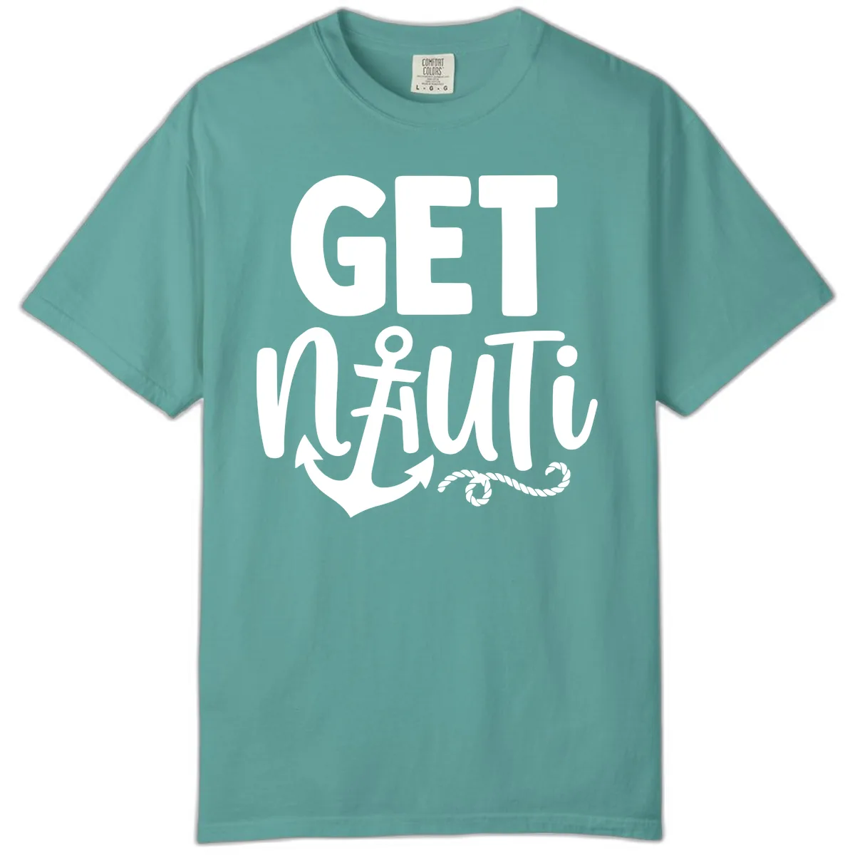 Get Nautical Anchor Cross Design Comfort Color in Seafoam