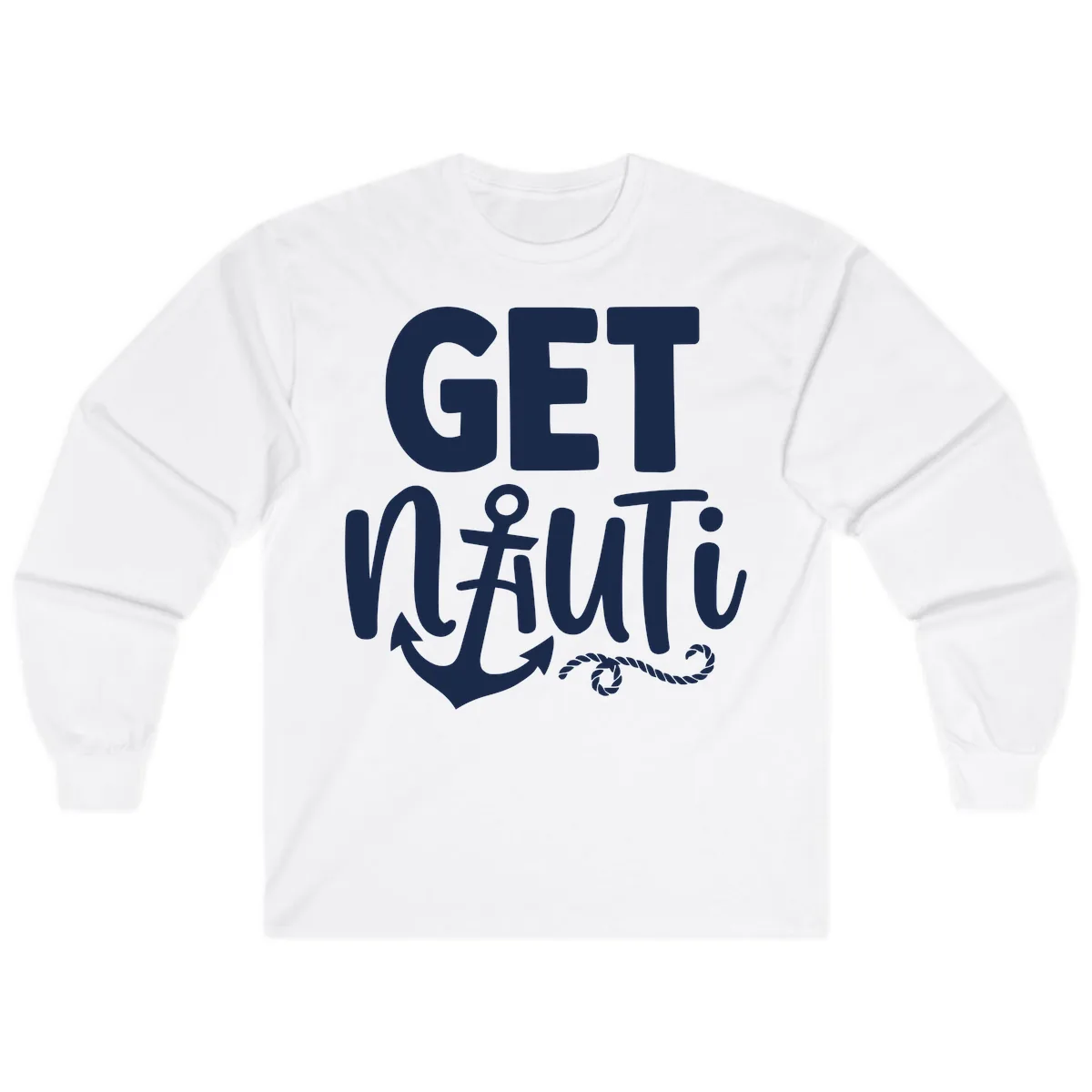 Get Nautical Anchor Cross Design Long Sleeve in White
