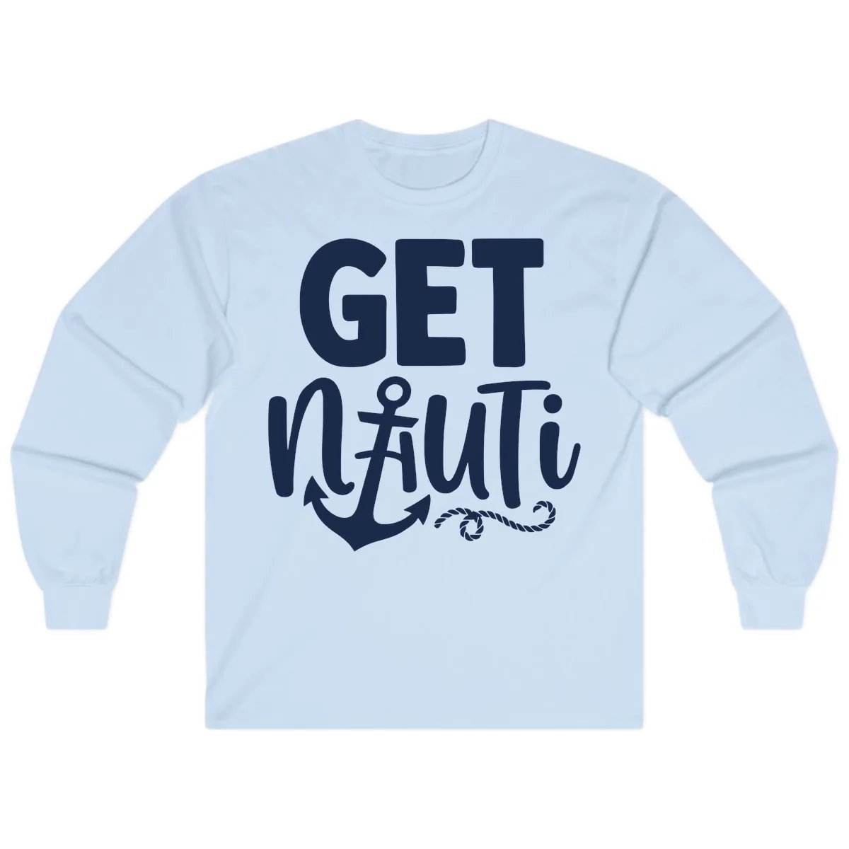 Get Nautical Anchor Cross Design Long Sleeve in Light Blue