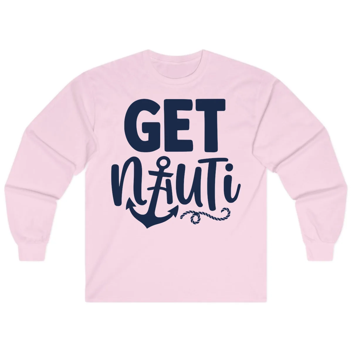 Get Nautical Anchor Cross Design Long Sleeve in Light Pink