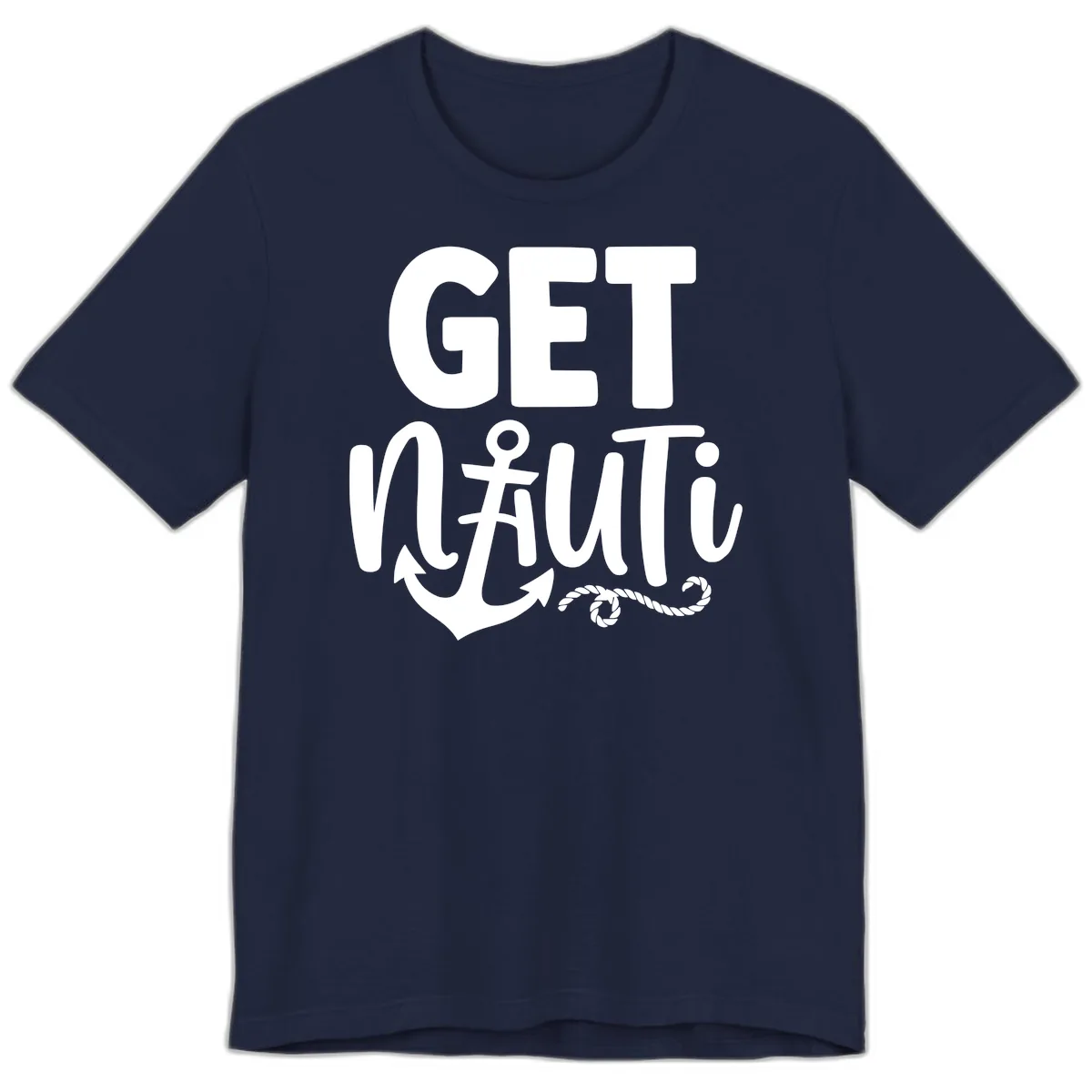 Get Nautical Anchor Cross Design Premium T-Shirt in Navy