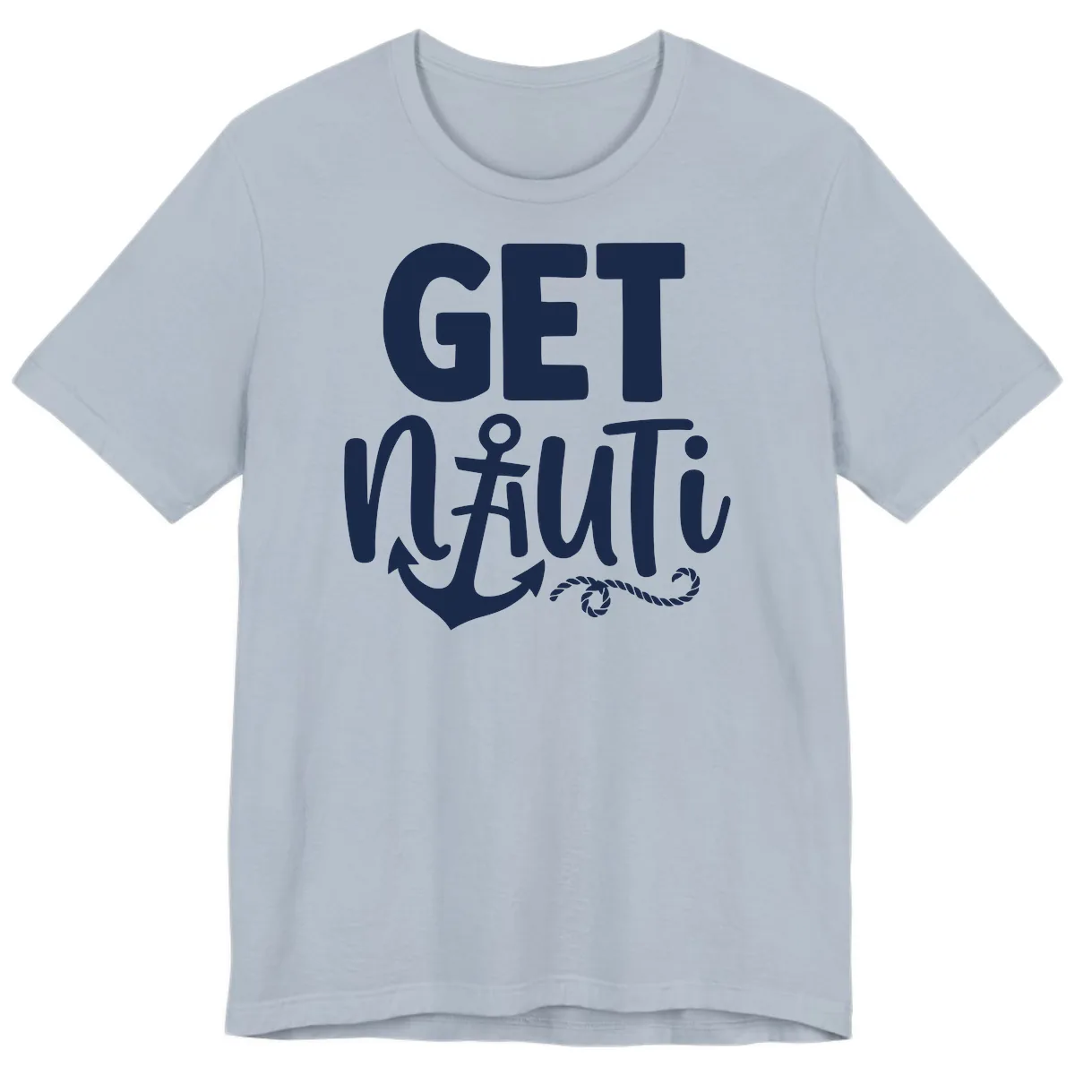 Get Nautical Anchor Cross Design Premium T-Shirt in Light Blue