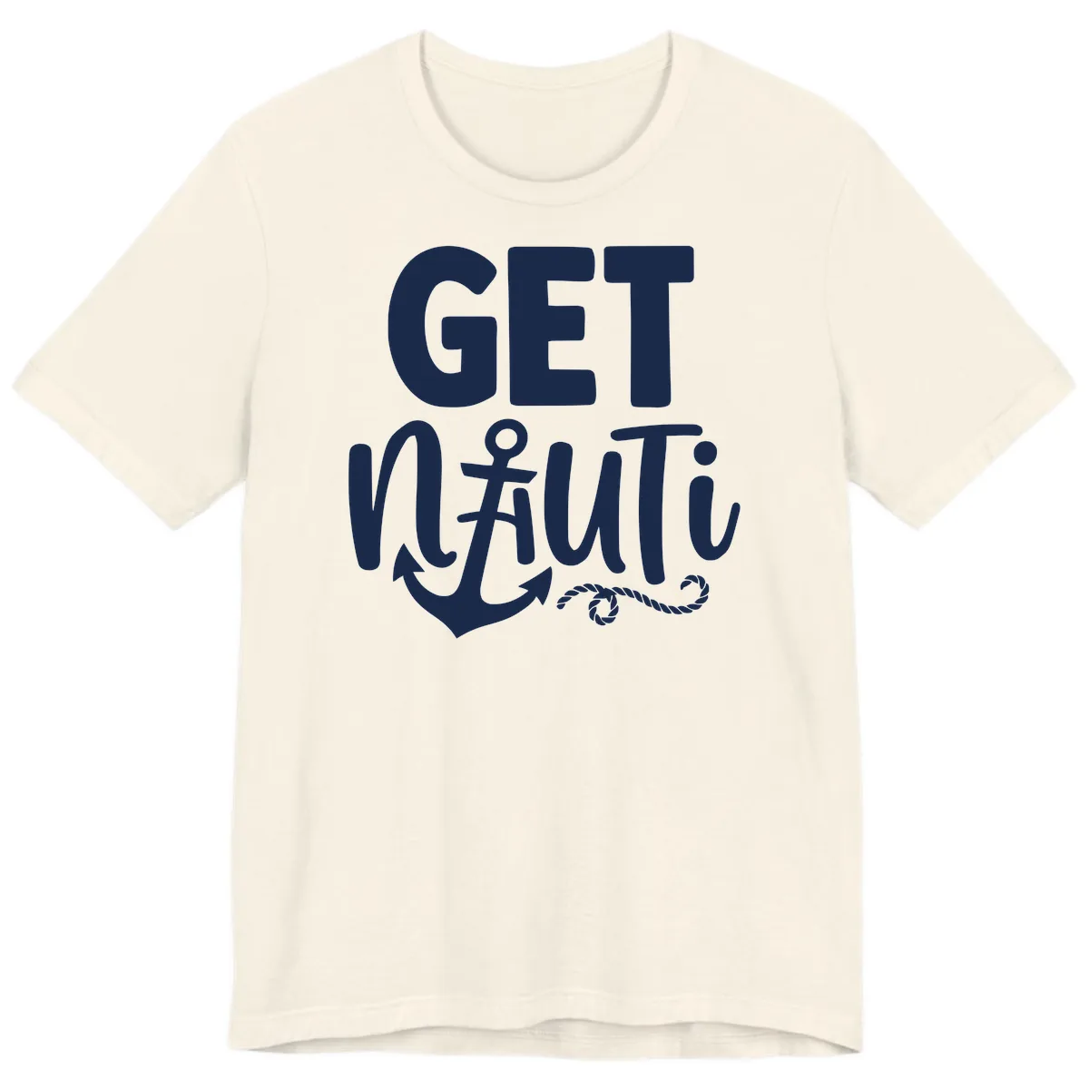 Get Nautical Anchor Cross Design Premium T-Shirt in Natural