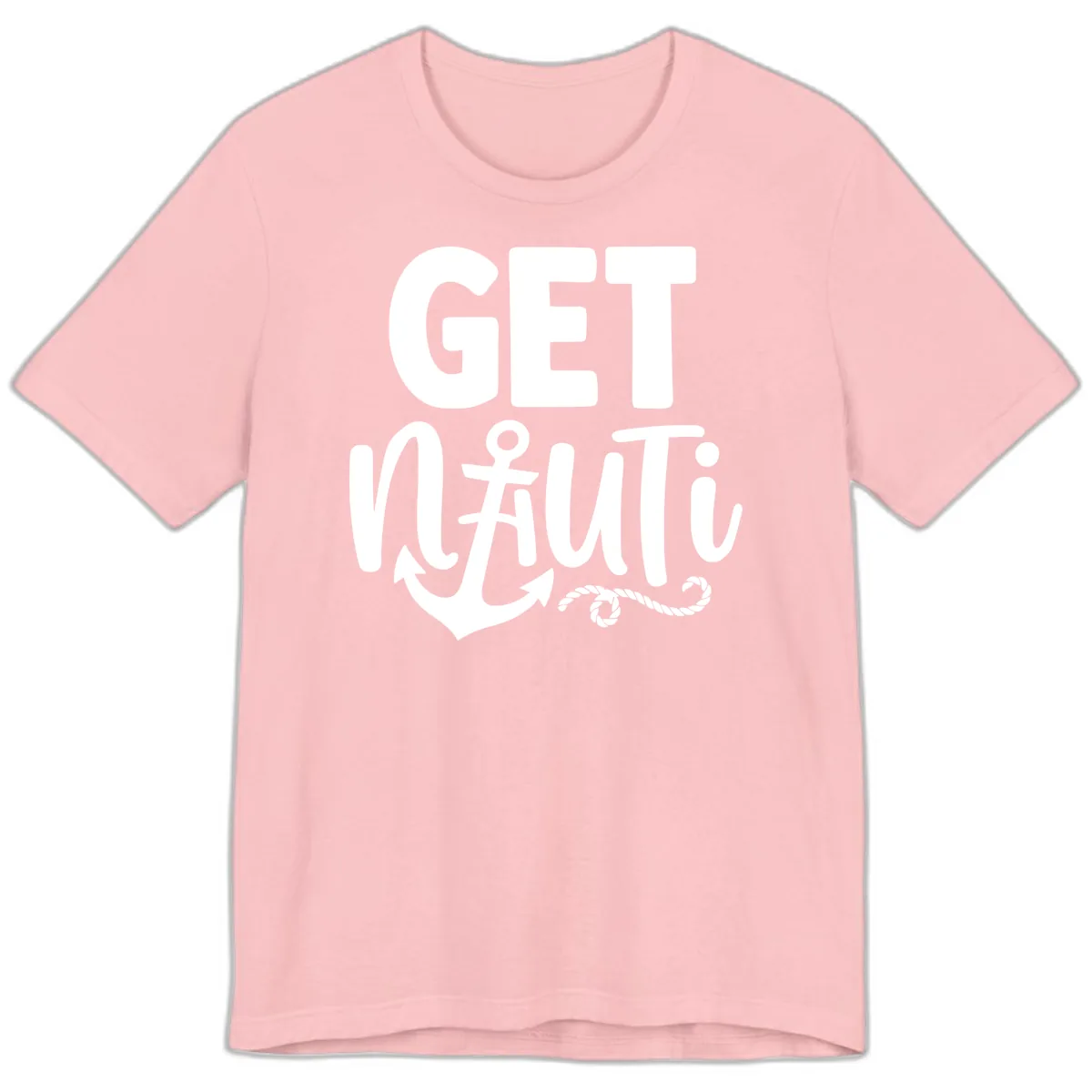 Get Nautical Anchor Cross Design Premium T-Shirt in Pink