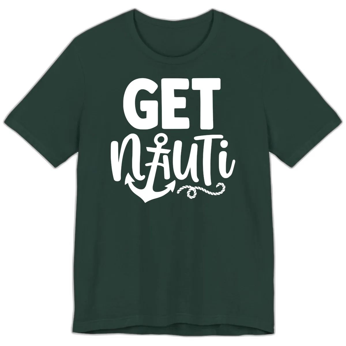 Get Nautical Anchor Cross Design Premium T-Shirt in Forest
