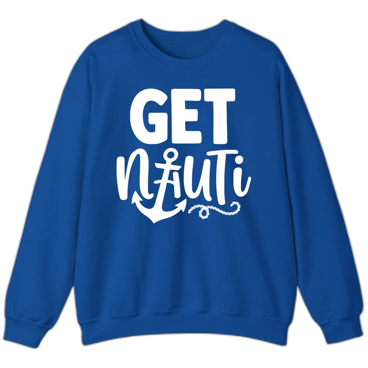 Get Nautical Anchor Cross Design Sweatshirt in Royal