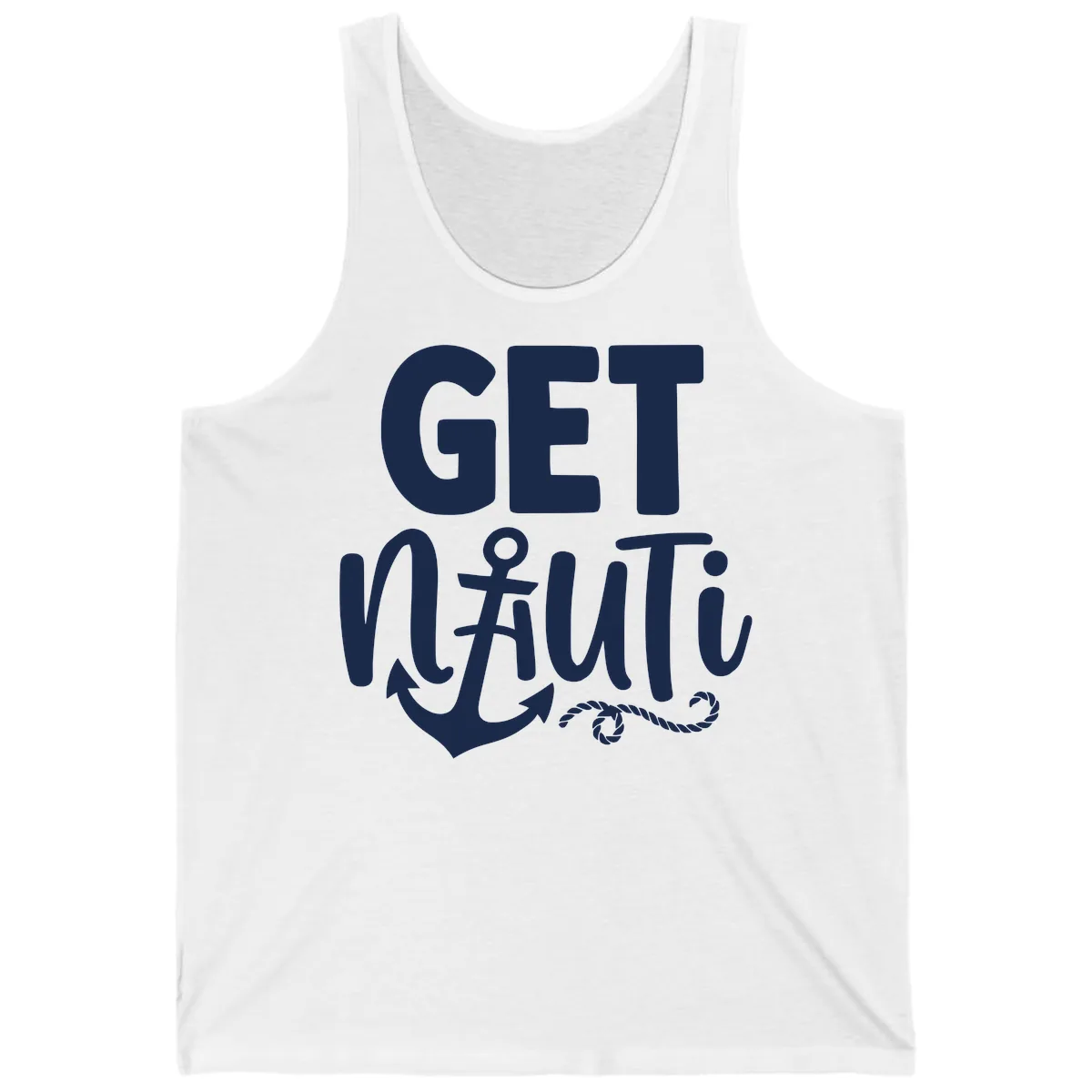 Get Nautical Anchor Cross Design Tank in White