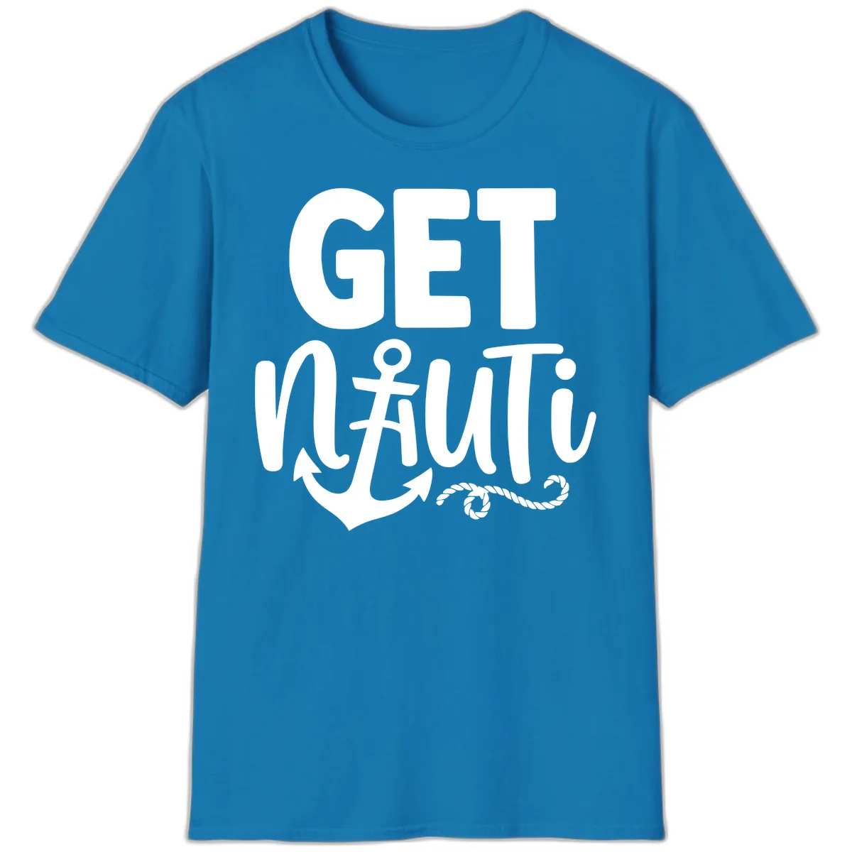 Get Nautical Anchor Cross Design T-Shirt in Sapphire