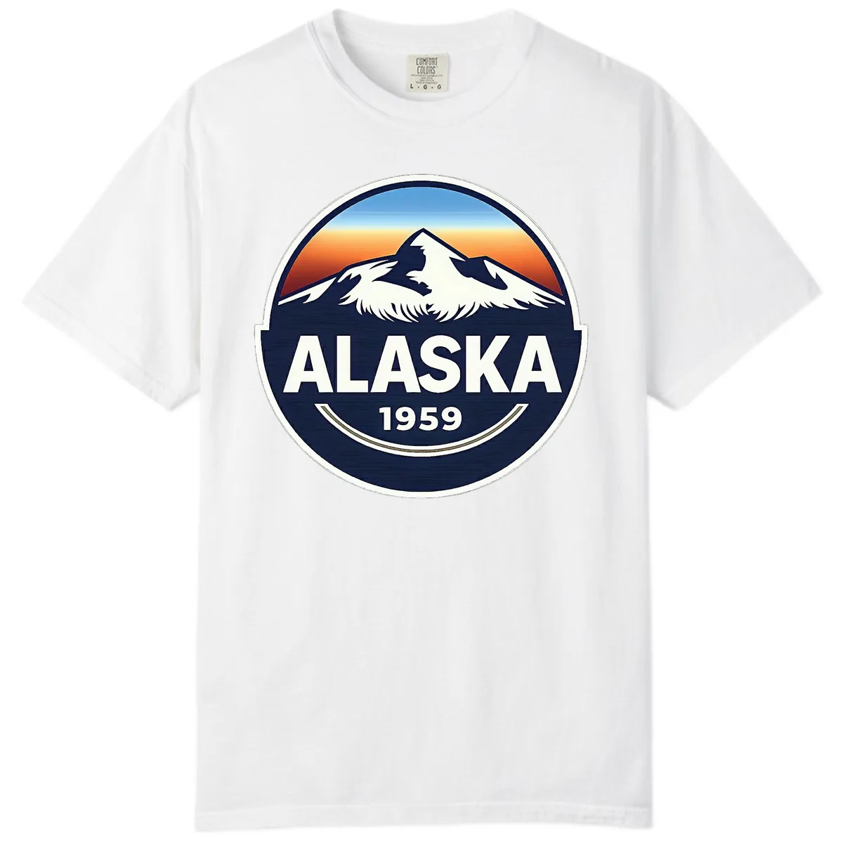 Alaska Statehood Badge 1959 Comfort Color in White