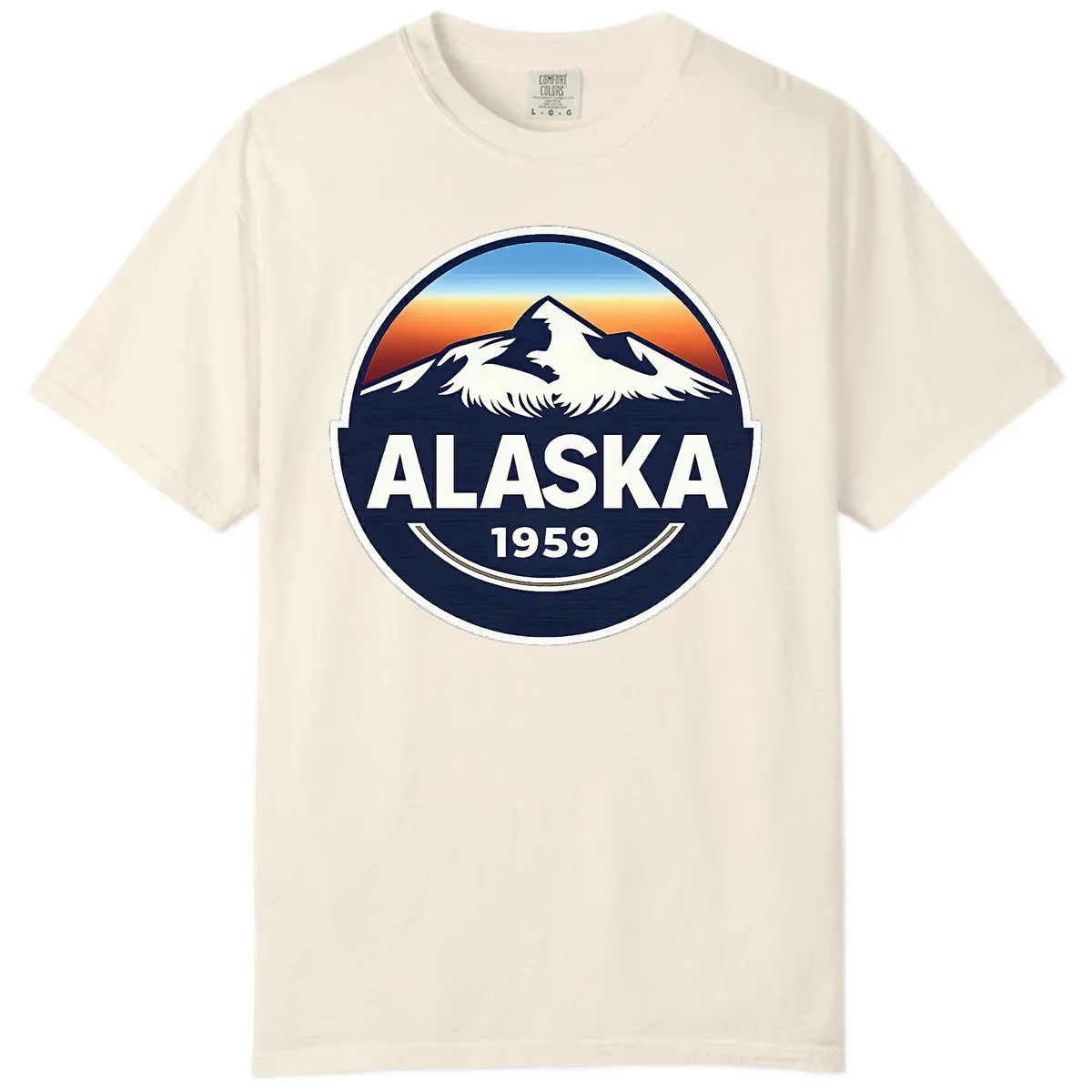 Alaska Statehood Badge 1959 Comfort Color in Ivory