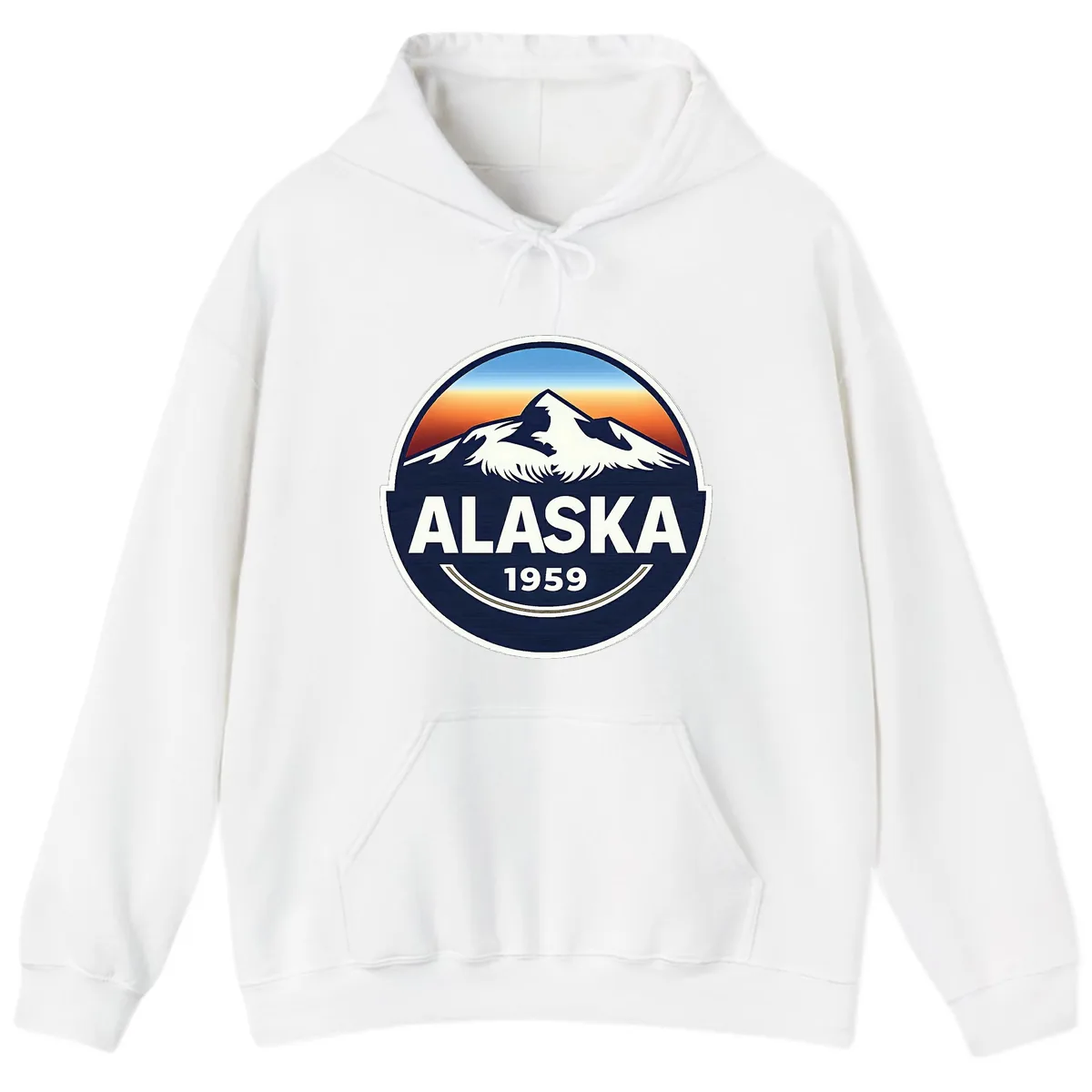 Alaska Statehood Badge 1959 Hoodie in White