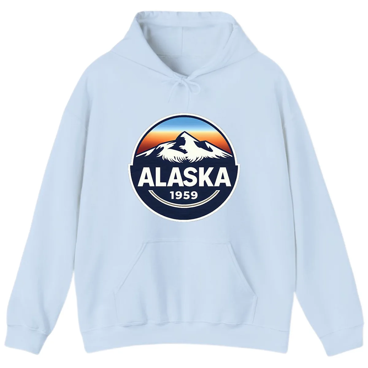 Alaska Statehood Badge 1959 Hoodie in Light Blue
