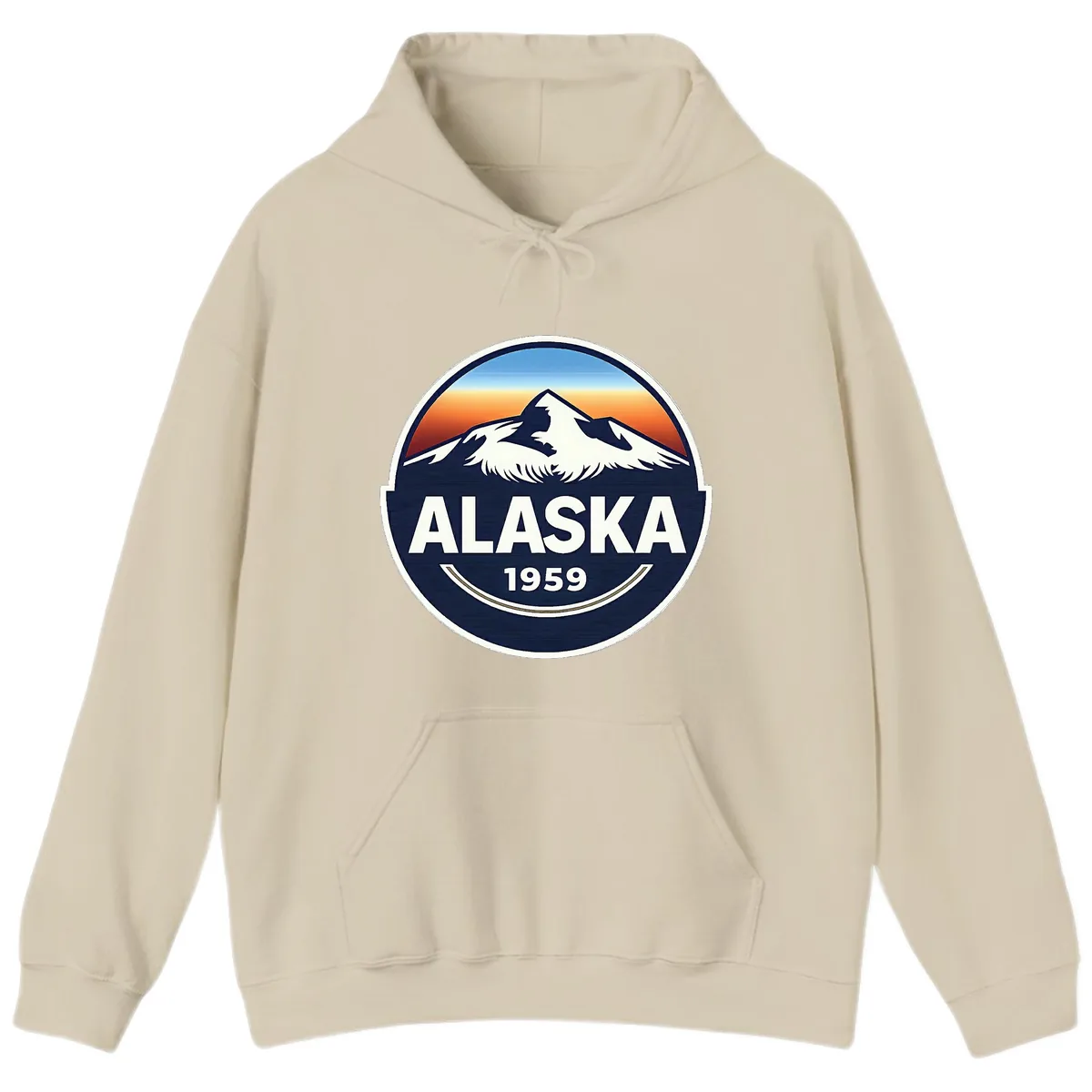 Alaska Statehood Badge 1959 Hoodie in Sand