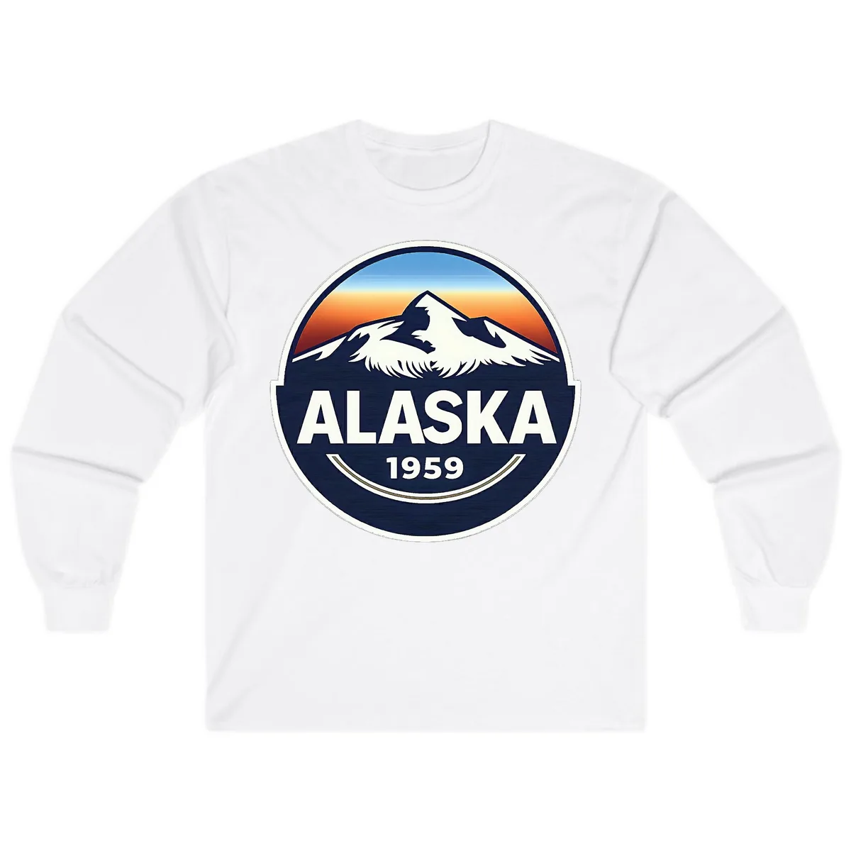 Alaska Statehood Badge 1959 Long Sleeve in White