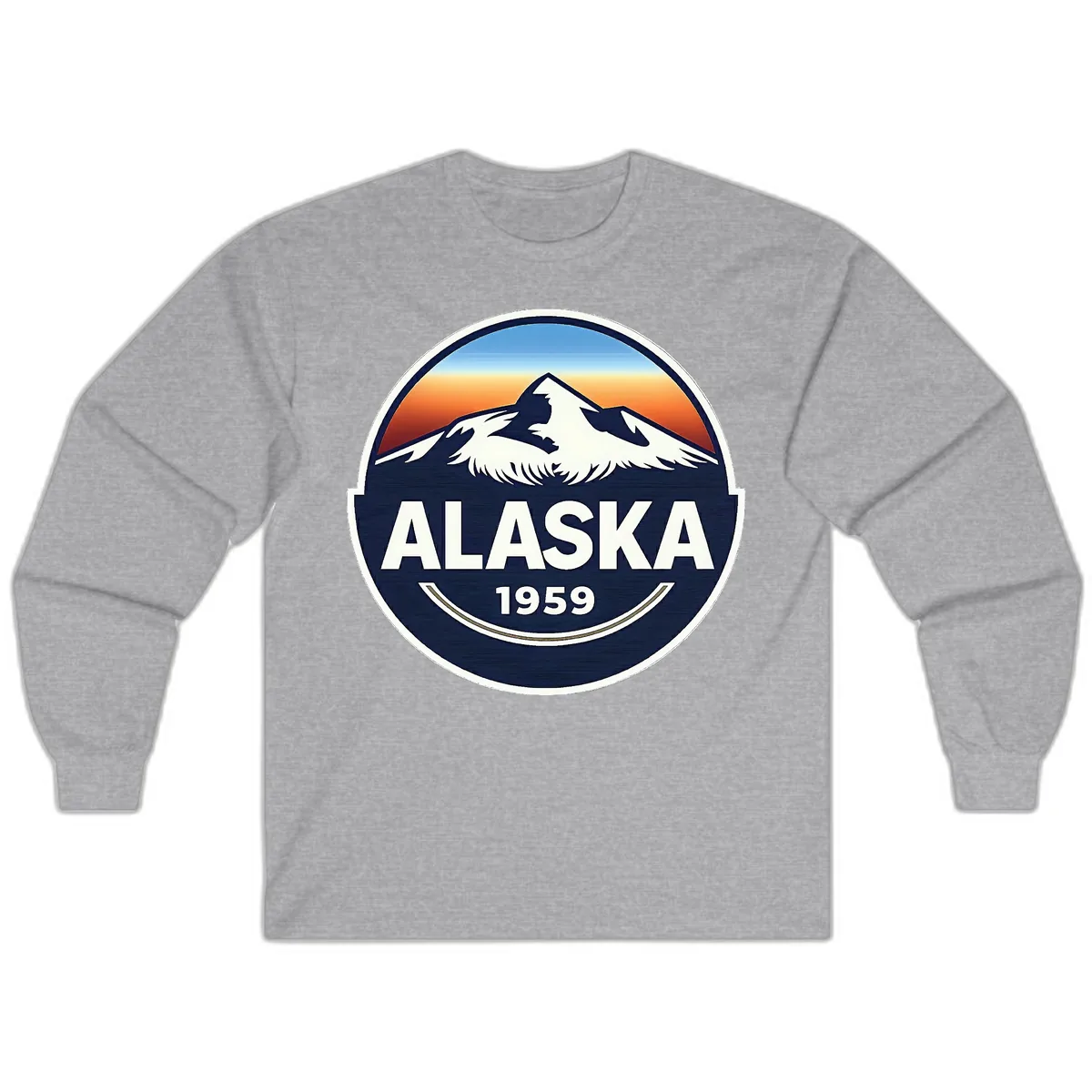 Alaska Statehood Badge 1959 Long Sleeve in Sport Grey