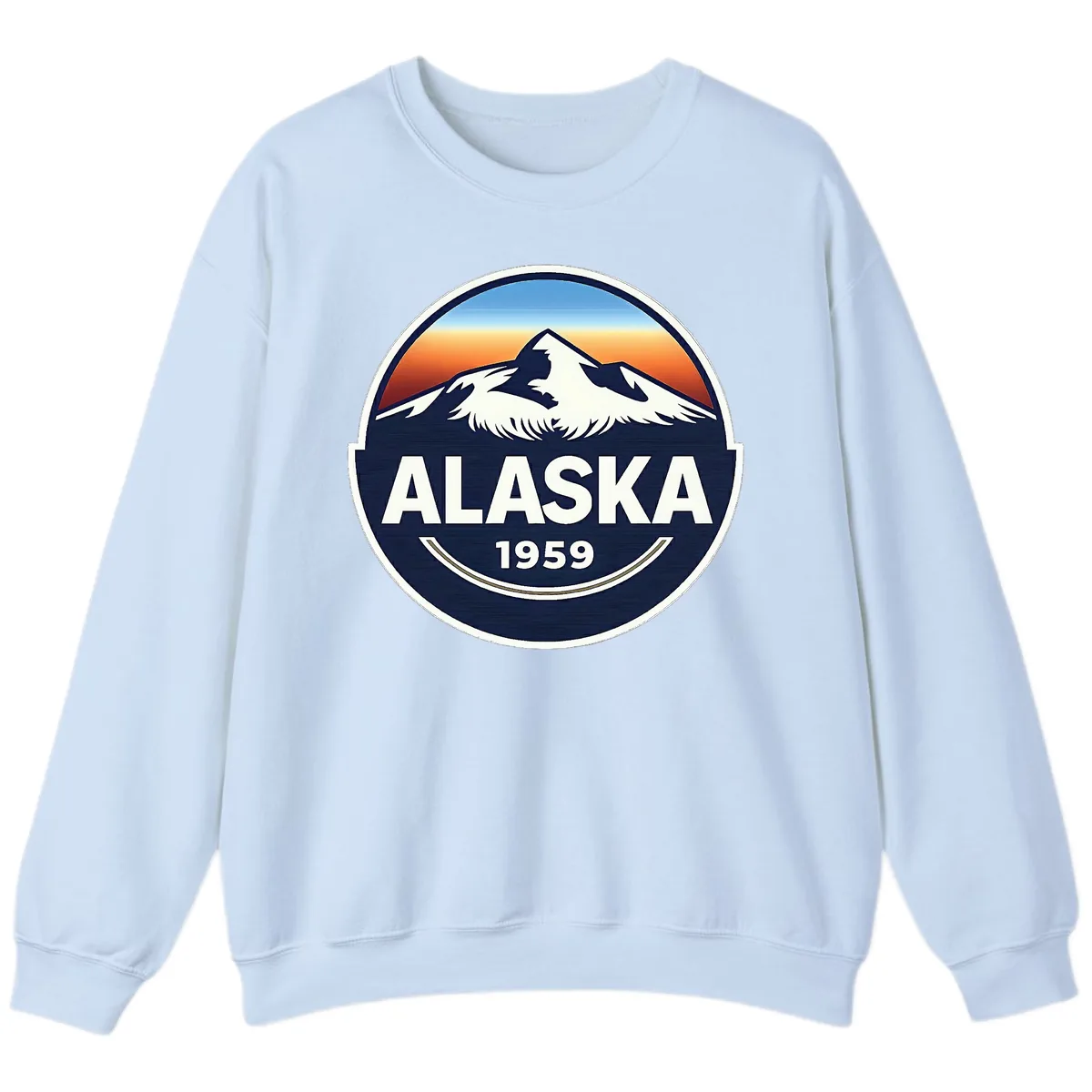 Alaska Statehood Badge 1959 Sweatshirt in Light Blue