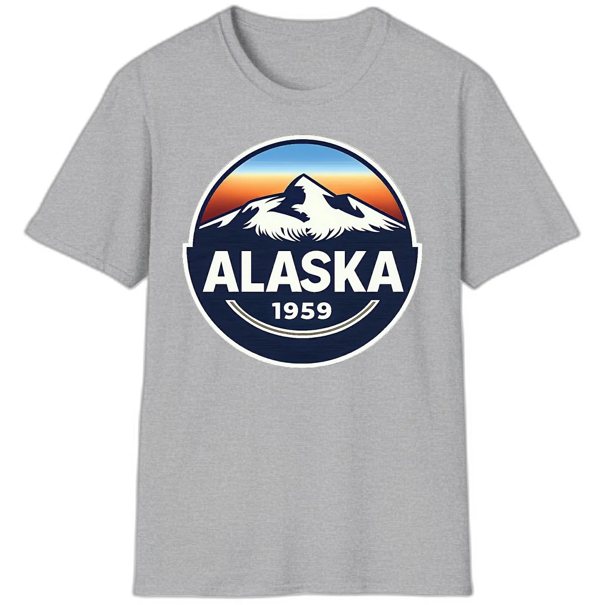 Alaska Statehood Badge 1959 T-Shirt in Sport Grey