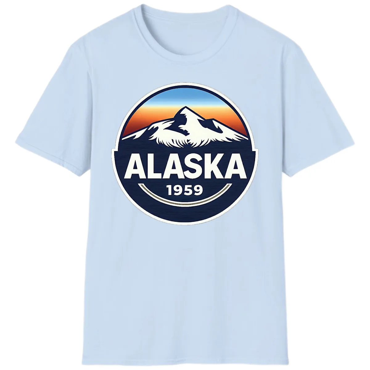 Alaska Statehood Badge 1959 T-Shirt in Light Blue