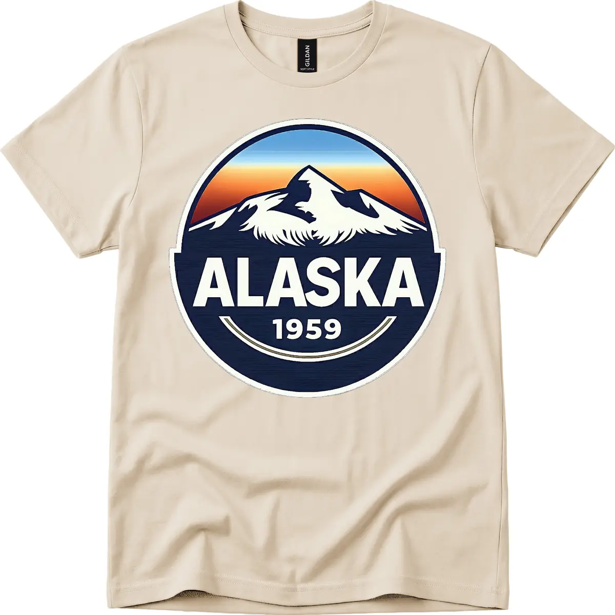 Alaska Statehood Badge 1959 T-Shirt in Sand