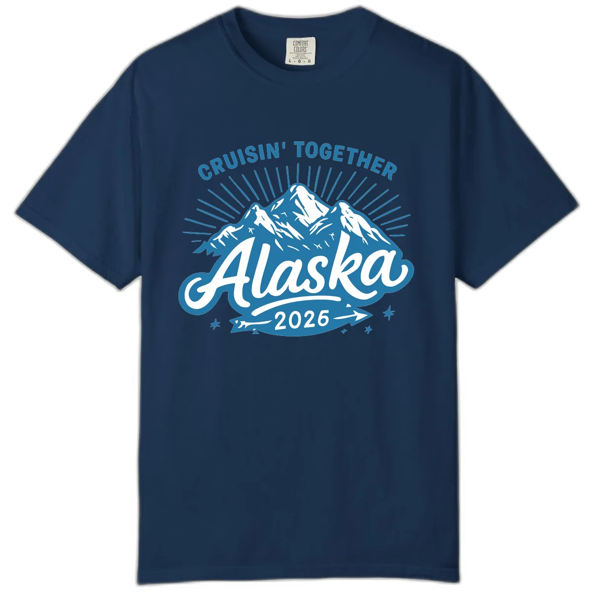 Cruisin' Together Alaska Mountains Comfort Color in Navy