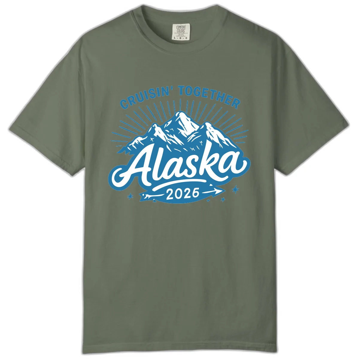 Cruisin' Together Alaska Mountains Comfort Color in Moss