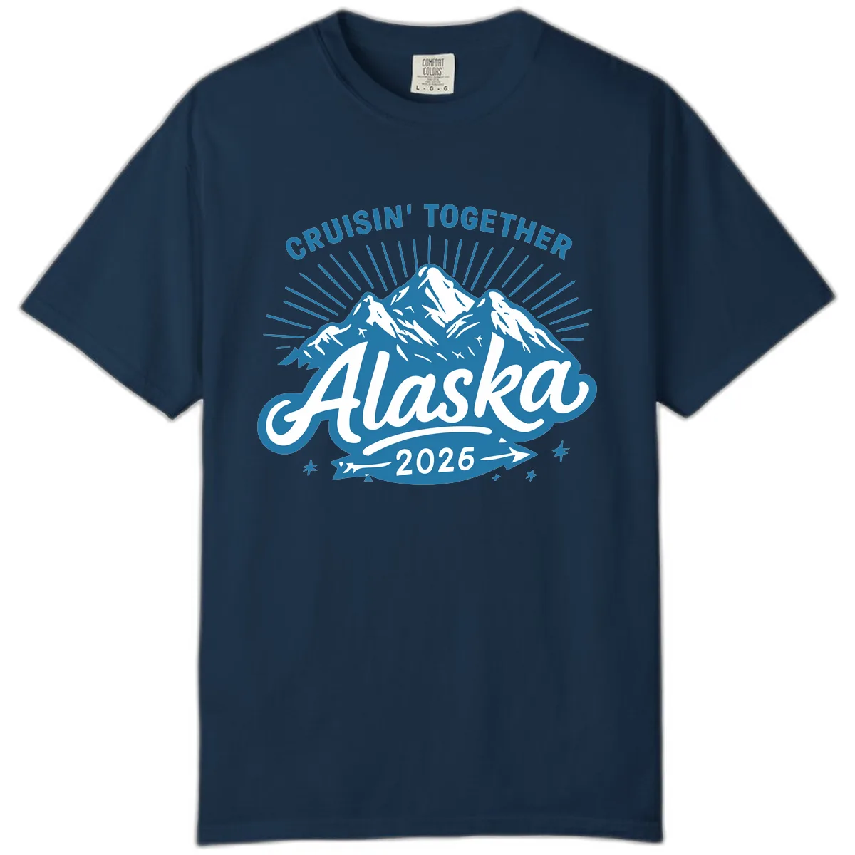 Cruisin' Together Alaska Mountains Comfort Color in True Navy
