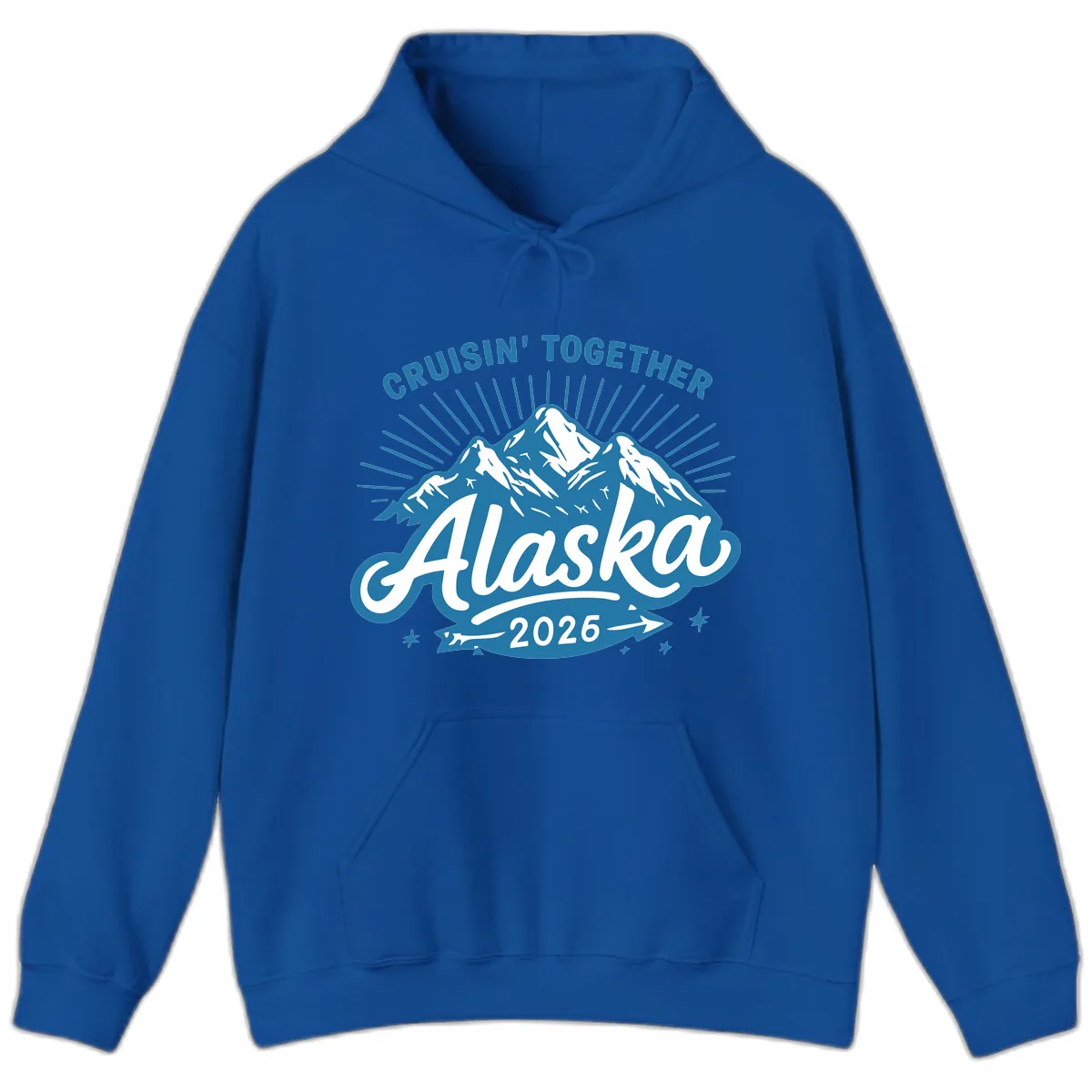Cruisin' Together Alaska Mountains Hoodie in Royal